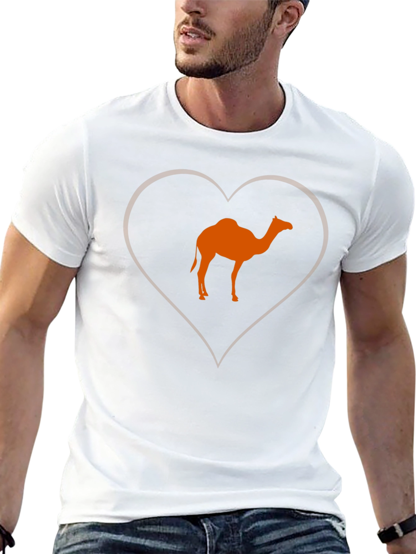 Black Camel Love Heart T-Shirt - Black Cotton Tee view 13