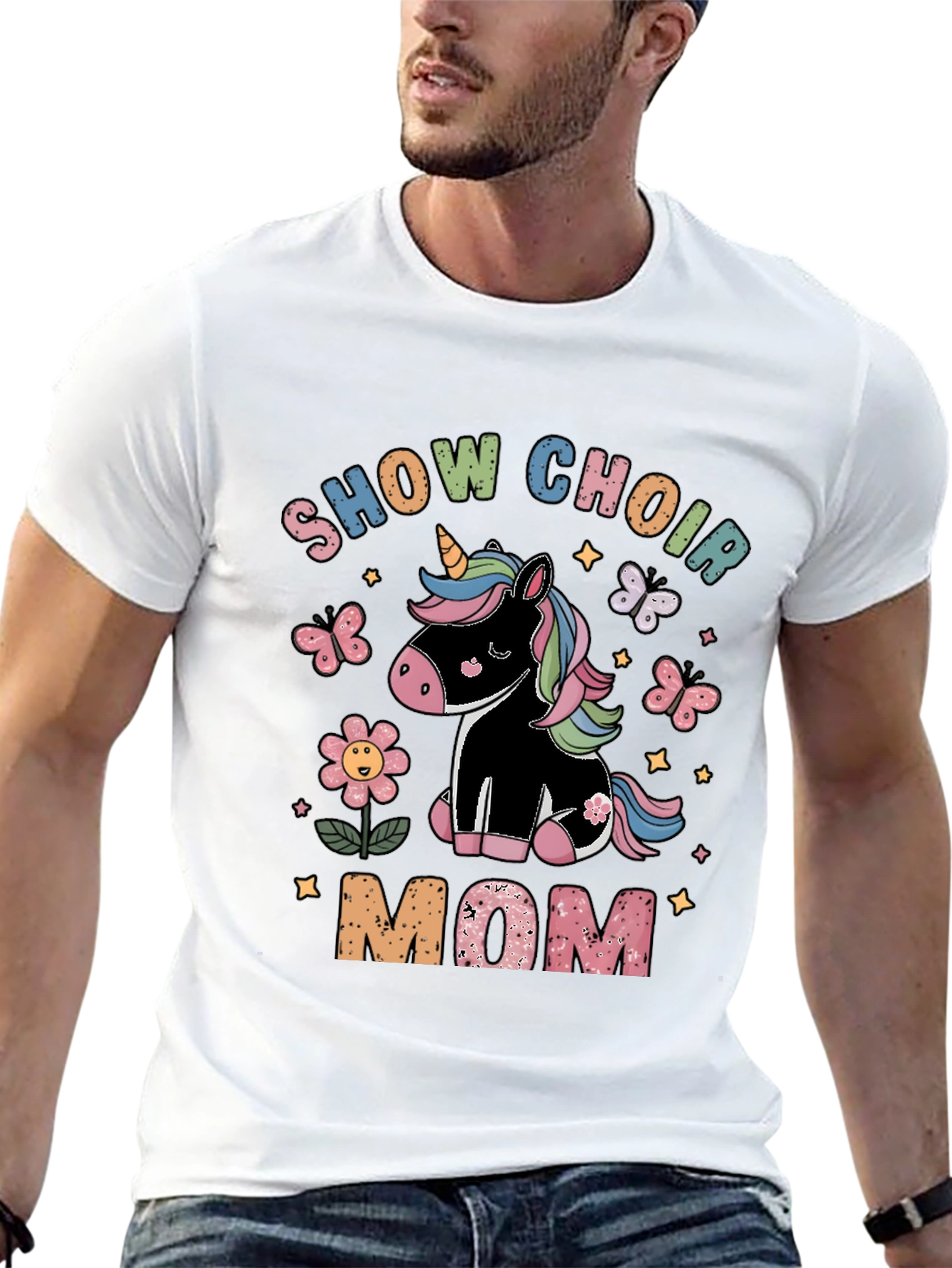 Black Show Choir Mom Unicorn T-Shirt view 13