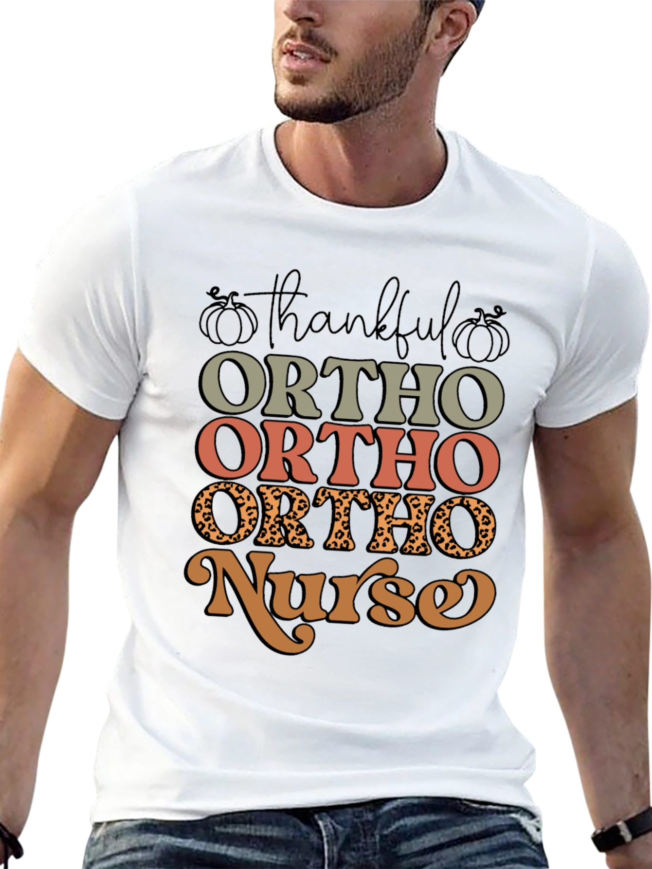 Black Thankful Ortho Nurse T-Shirt view 13