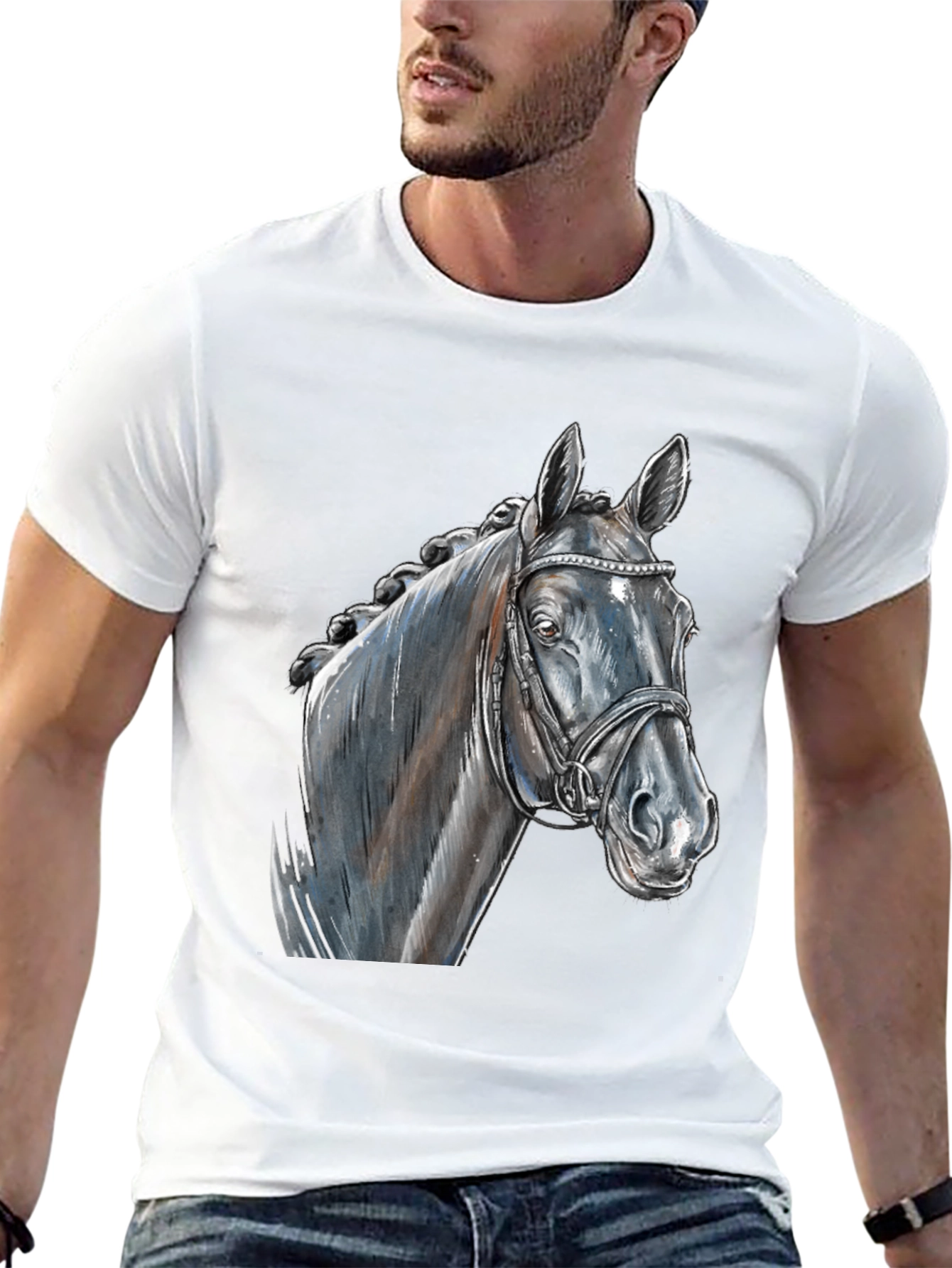 Black Black Horse Graphic Tee - Equestrian Style view 13