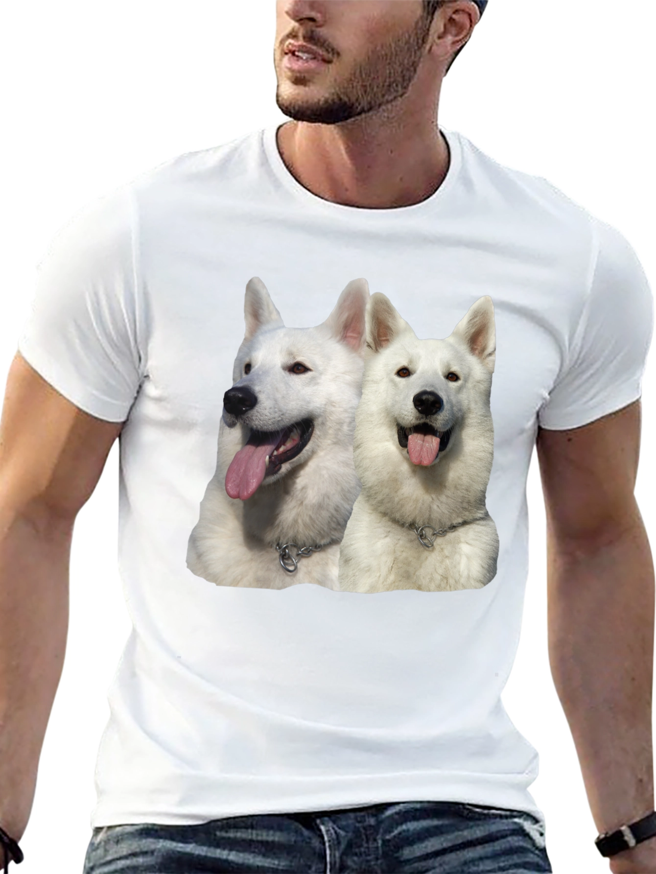 Black White Dog Graphic Black T-Shirt view 13