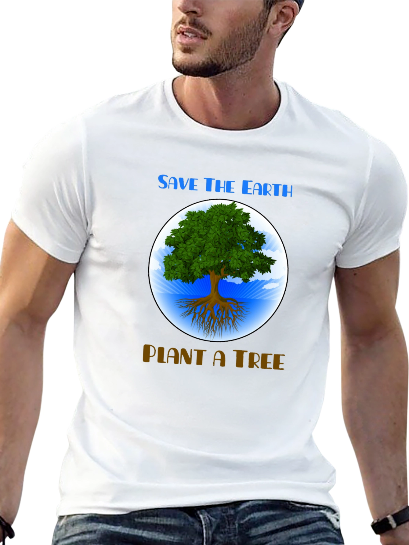 Black Save the Earth T-Shirt: Plant a Tree Graphic Tee view 13