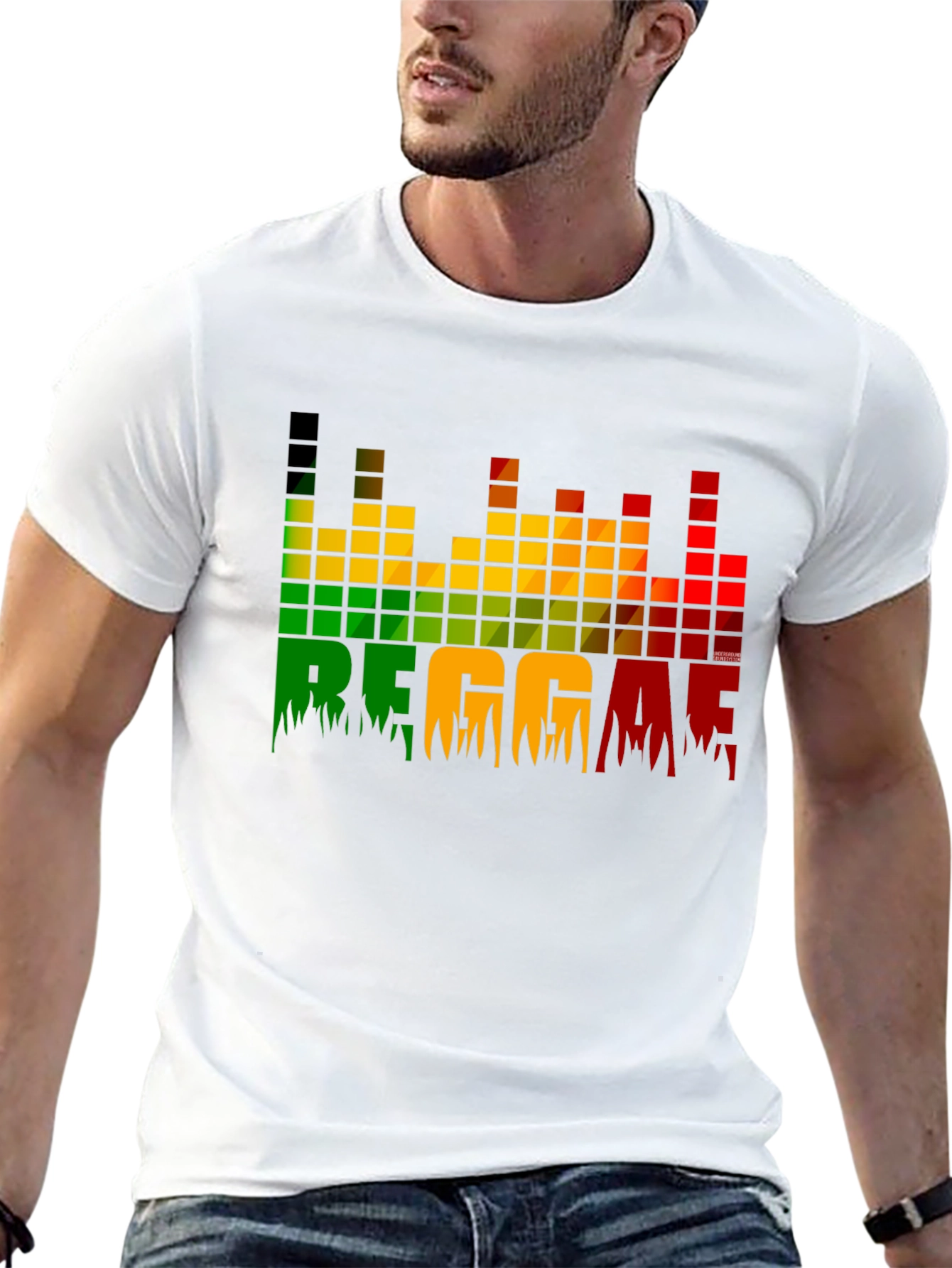 Black Reggae Graphic Tee - Rasta Music Lover Shirt view 13