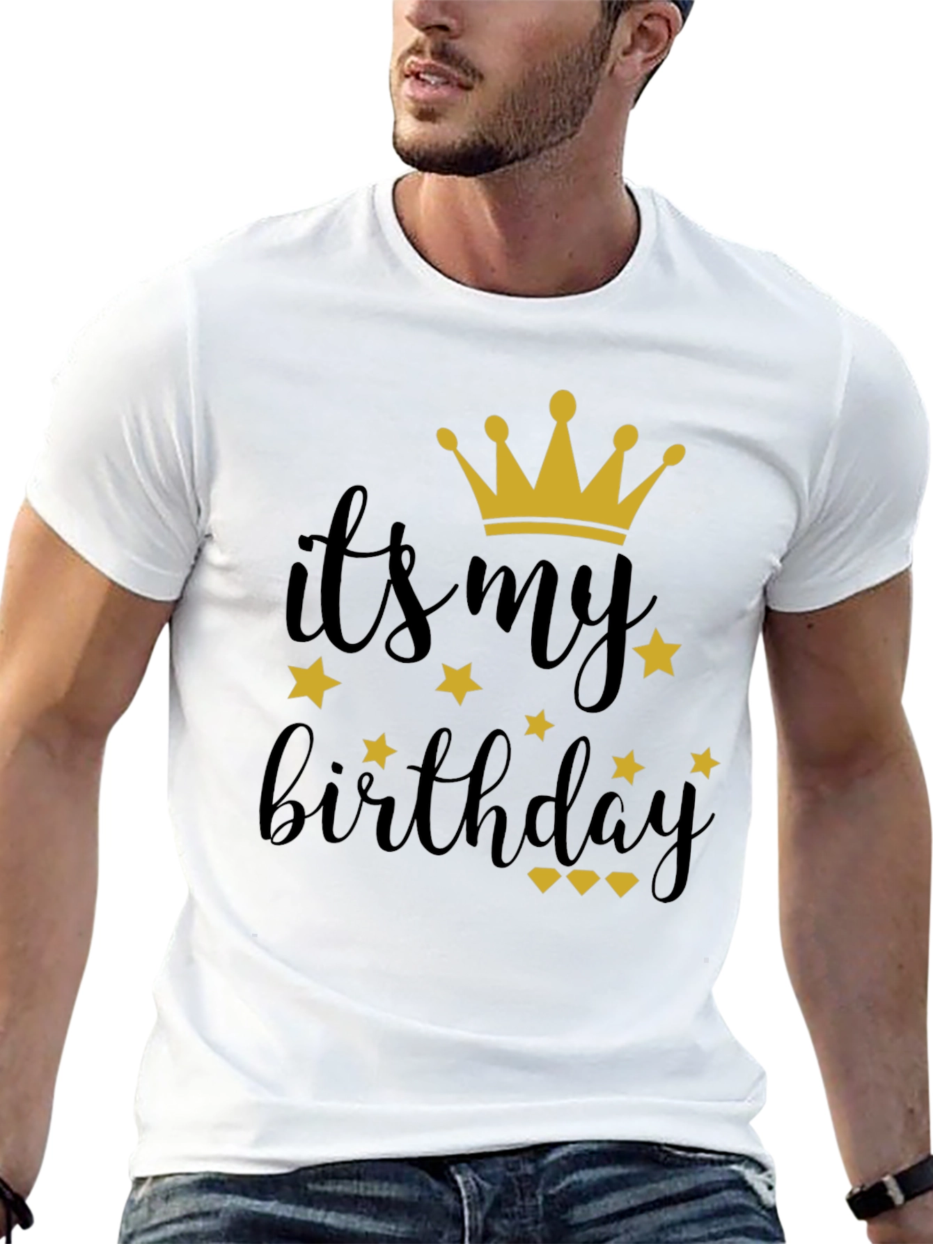It's My Birthday Shirt - Black Tee with Gold Crown - 13