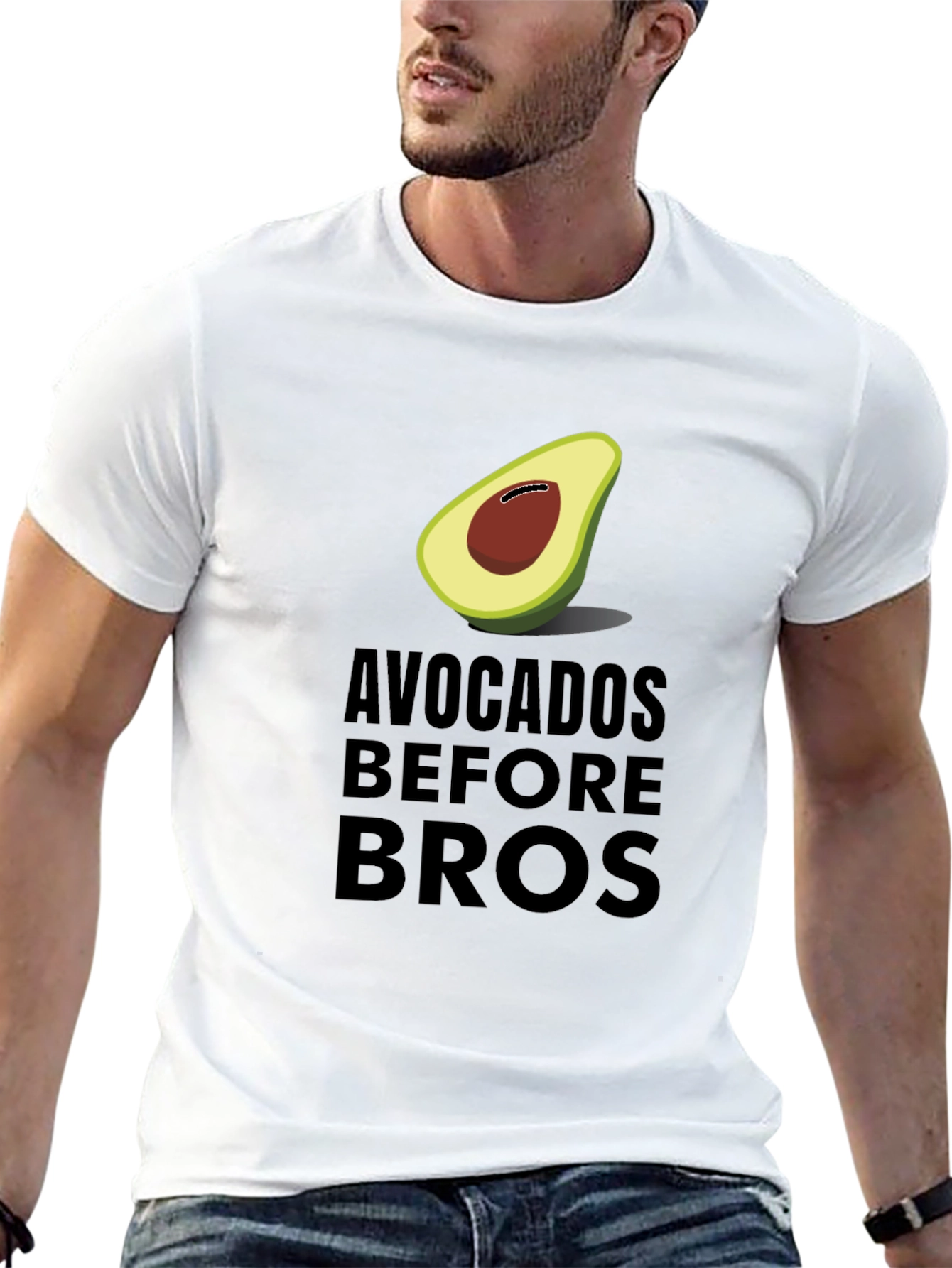 Black Avocados Before Bros Funny Graphic Tee view 13