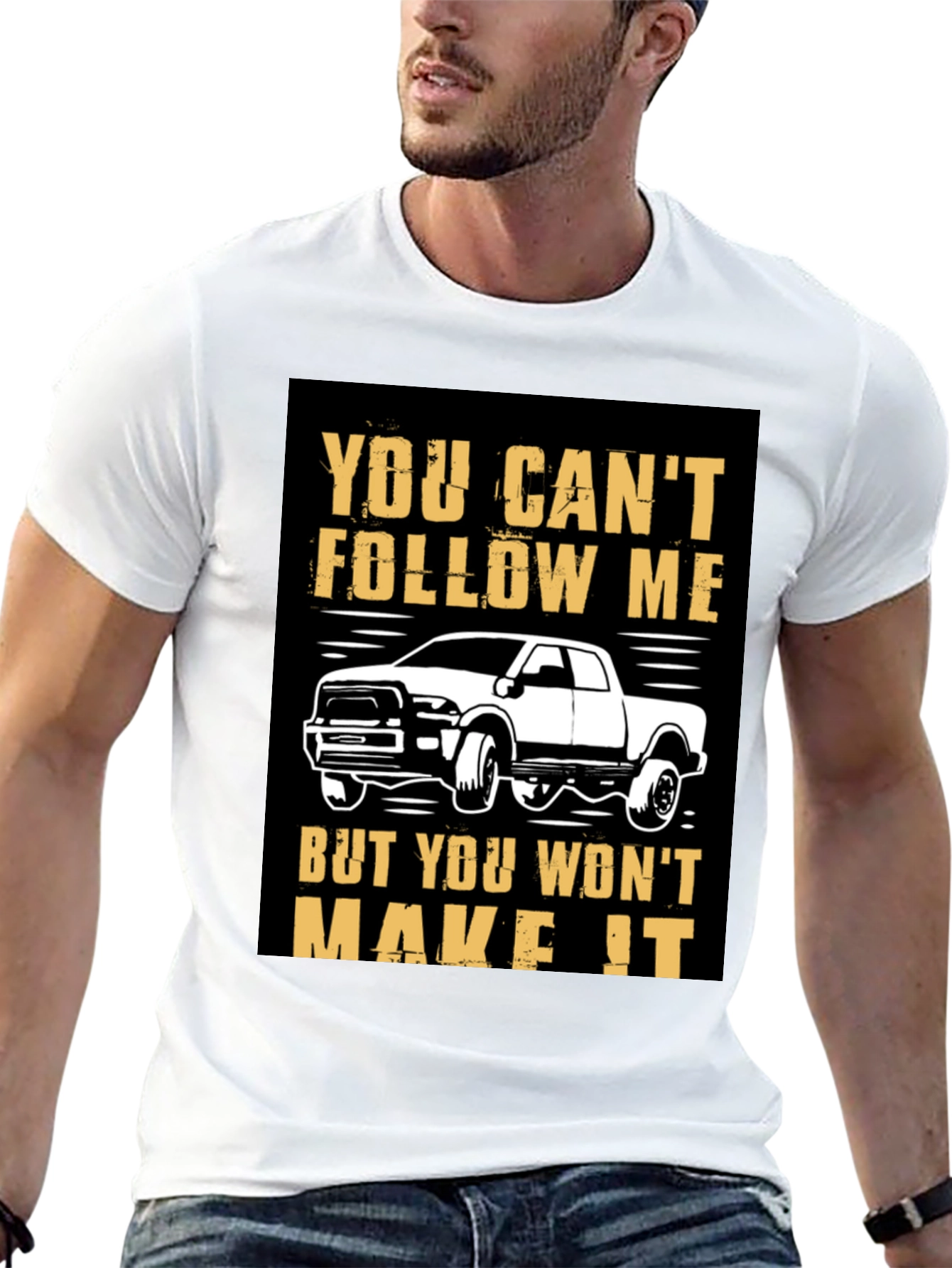 Black You Can't Follow Me Black Graphic T-Shirt view 13