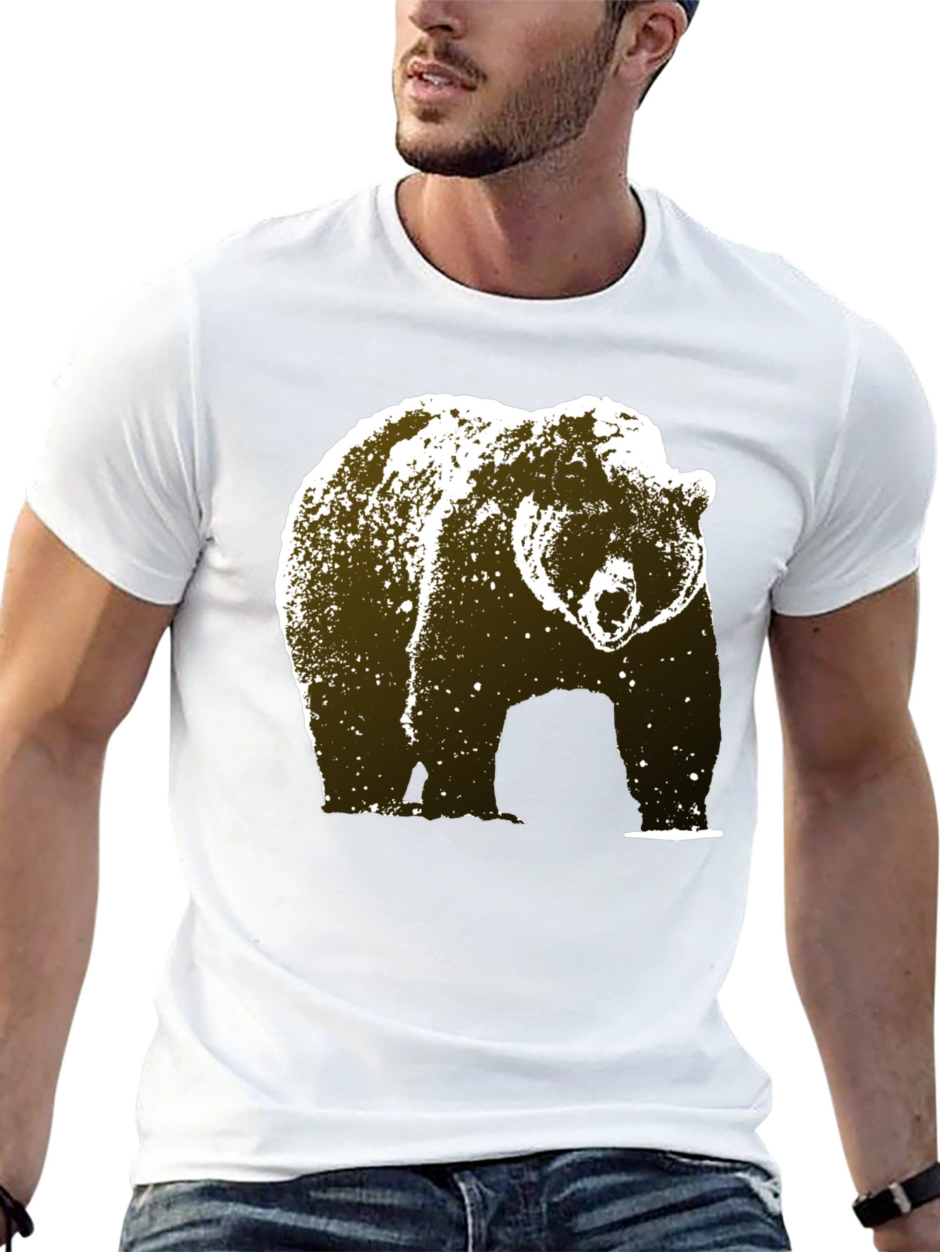 Black Bear Graphic Tee - Black Cotton Blend view 13