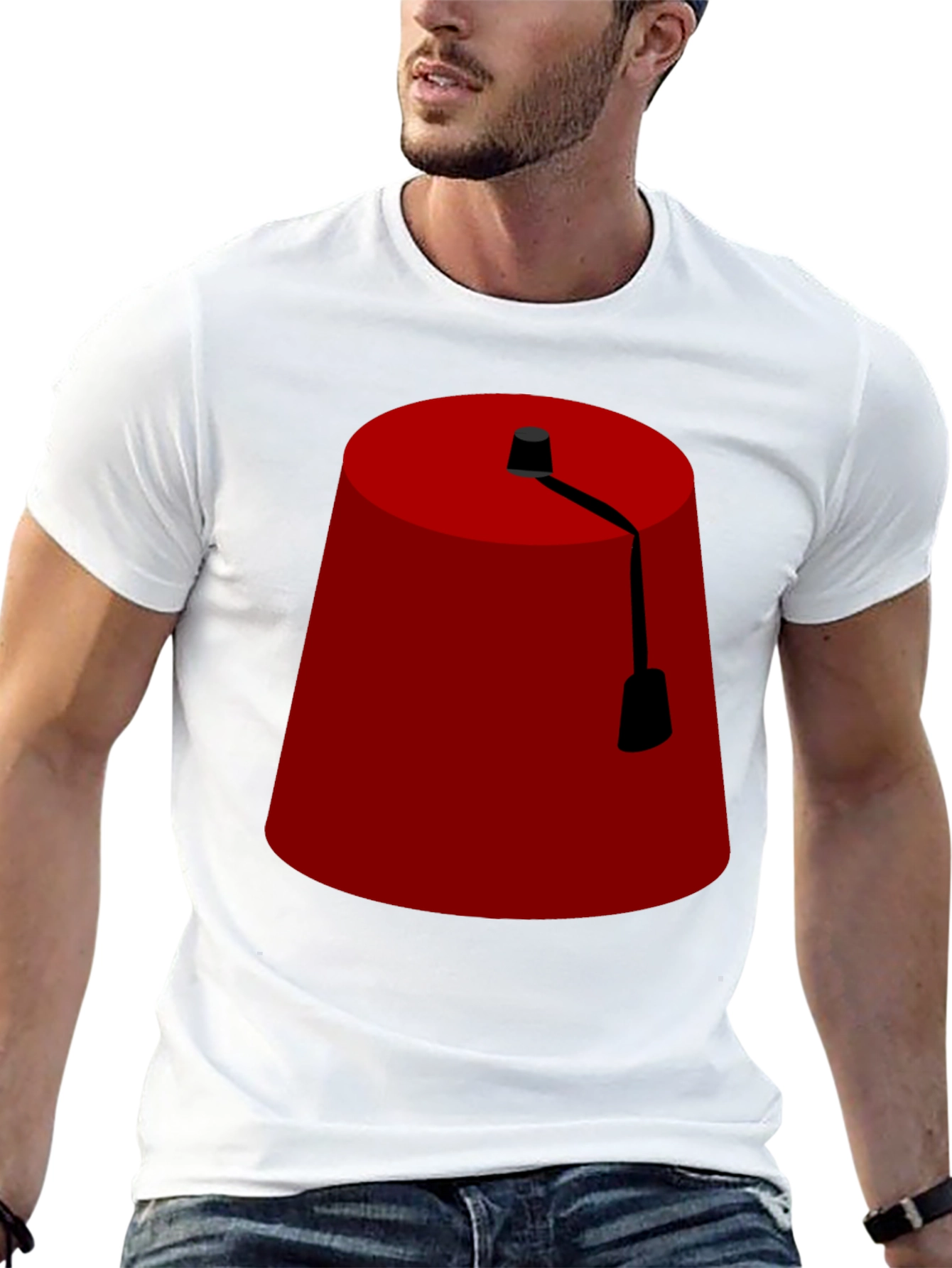 Black Fun Fez T-Shirt - Novelty Hat Graphic Tee view 13