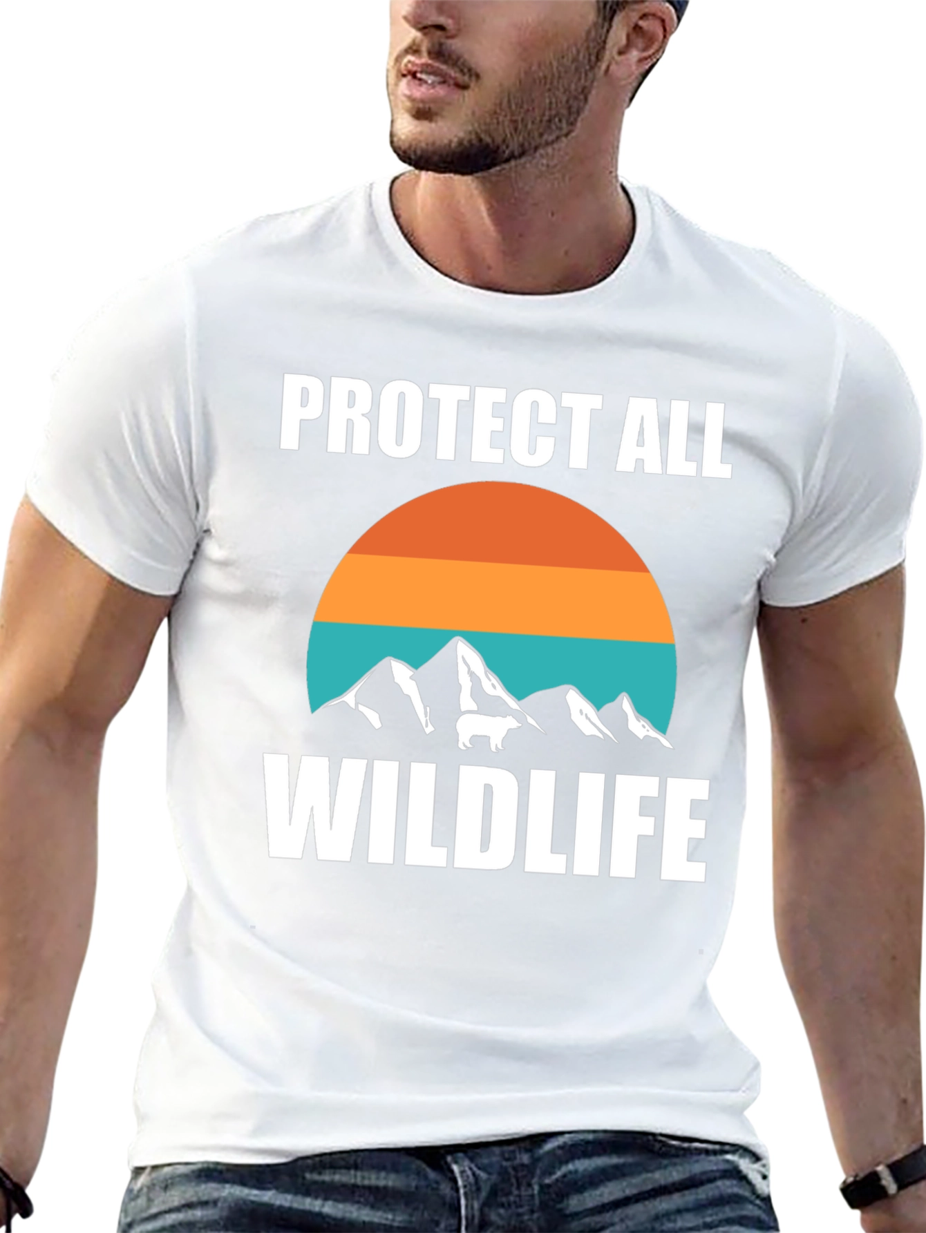 Black Protect All Wildlife Graphic T-Shirt view 13