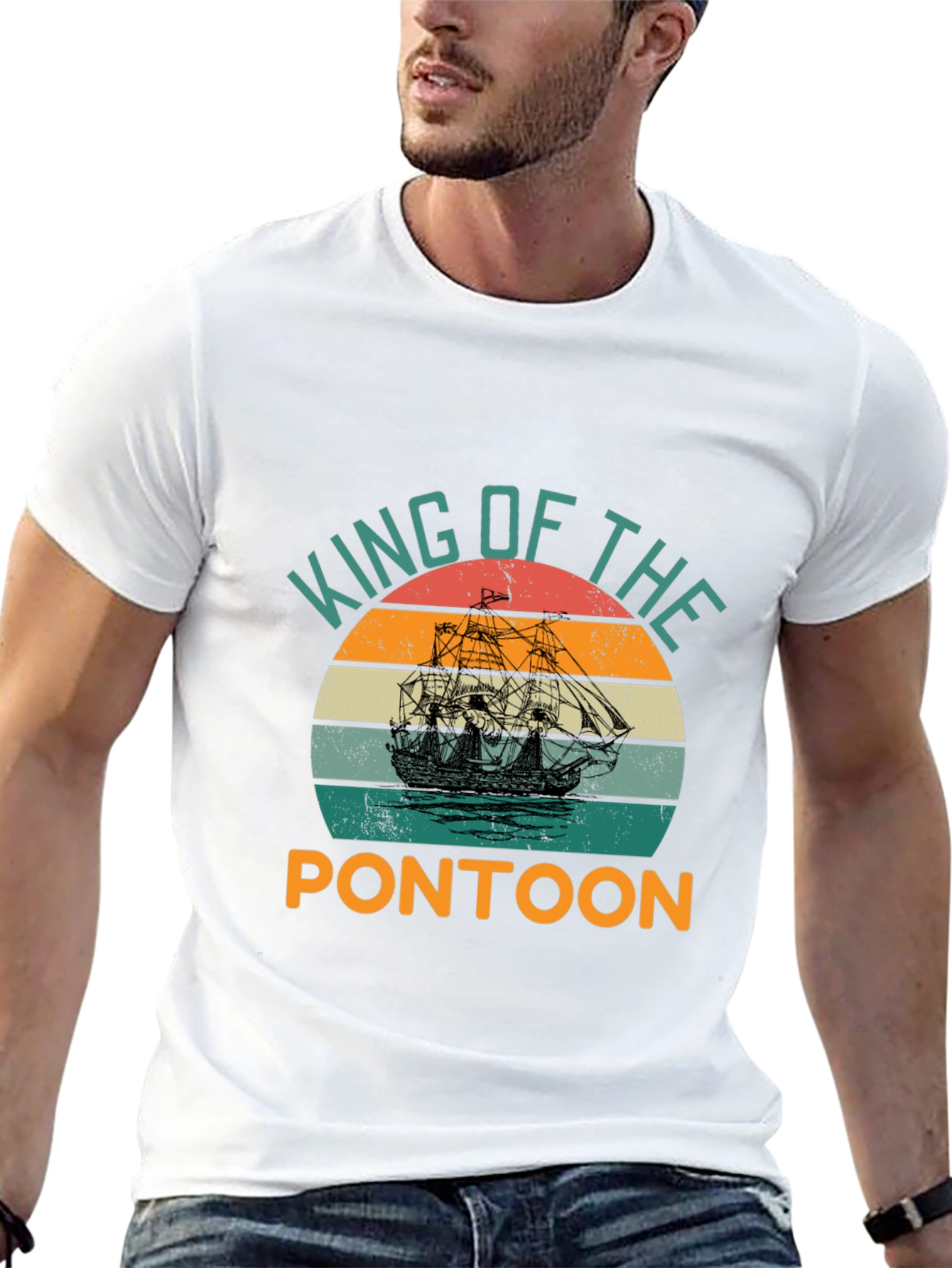 Black King of the Pontoon Graphic T-Shirt view 13