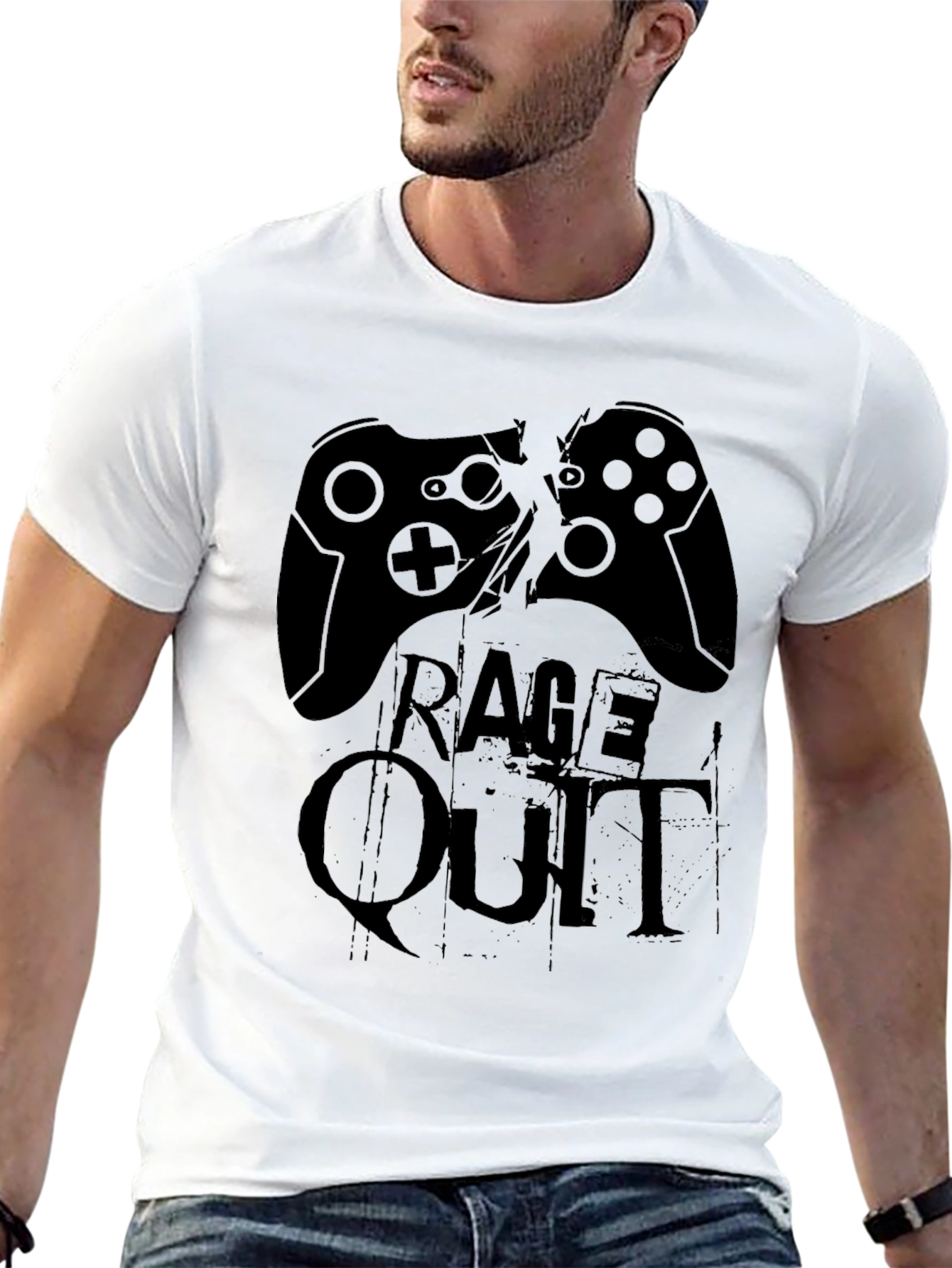 Black Rage Quit Gaming T-Shirt - Black view 13