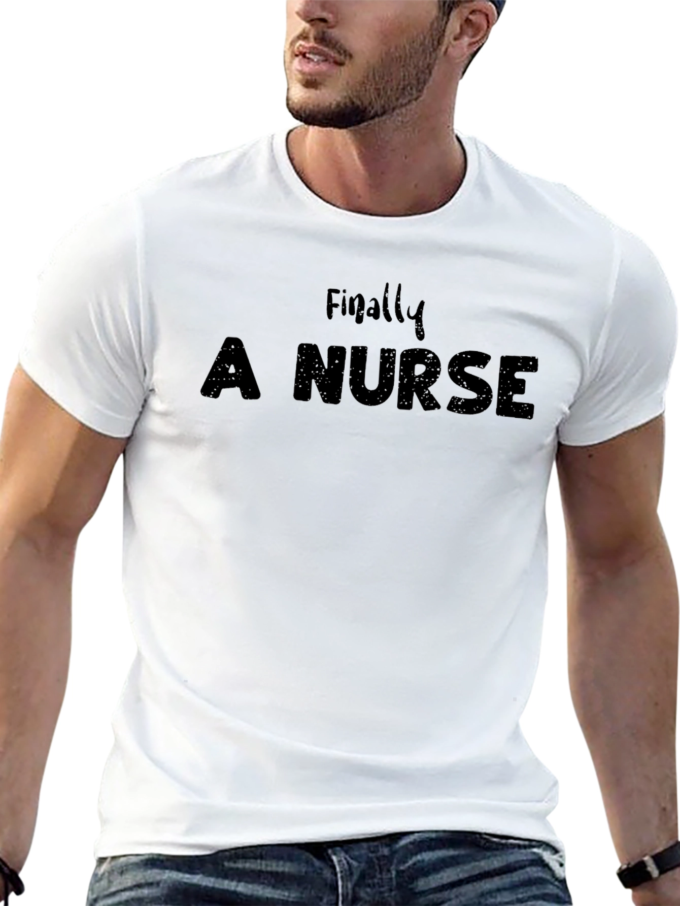 Black Finally A Nurse - Funny T-Shirt view 13