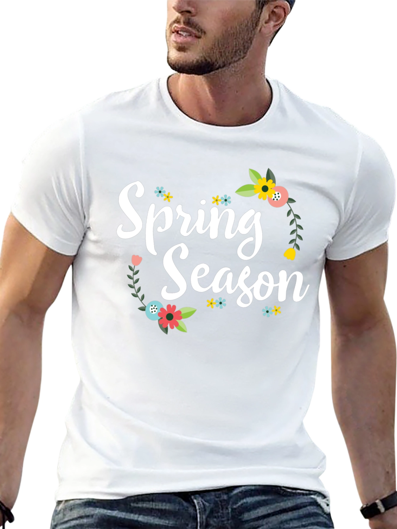 Black Spring Season Floral T-Shirt view 13