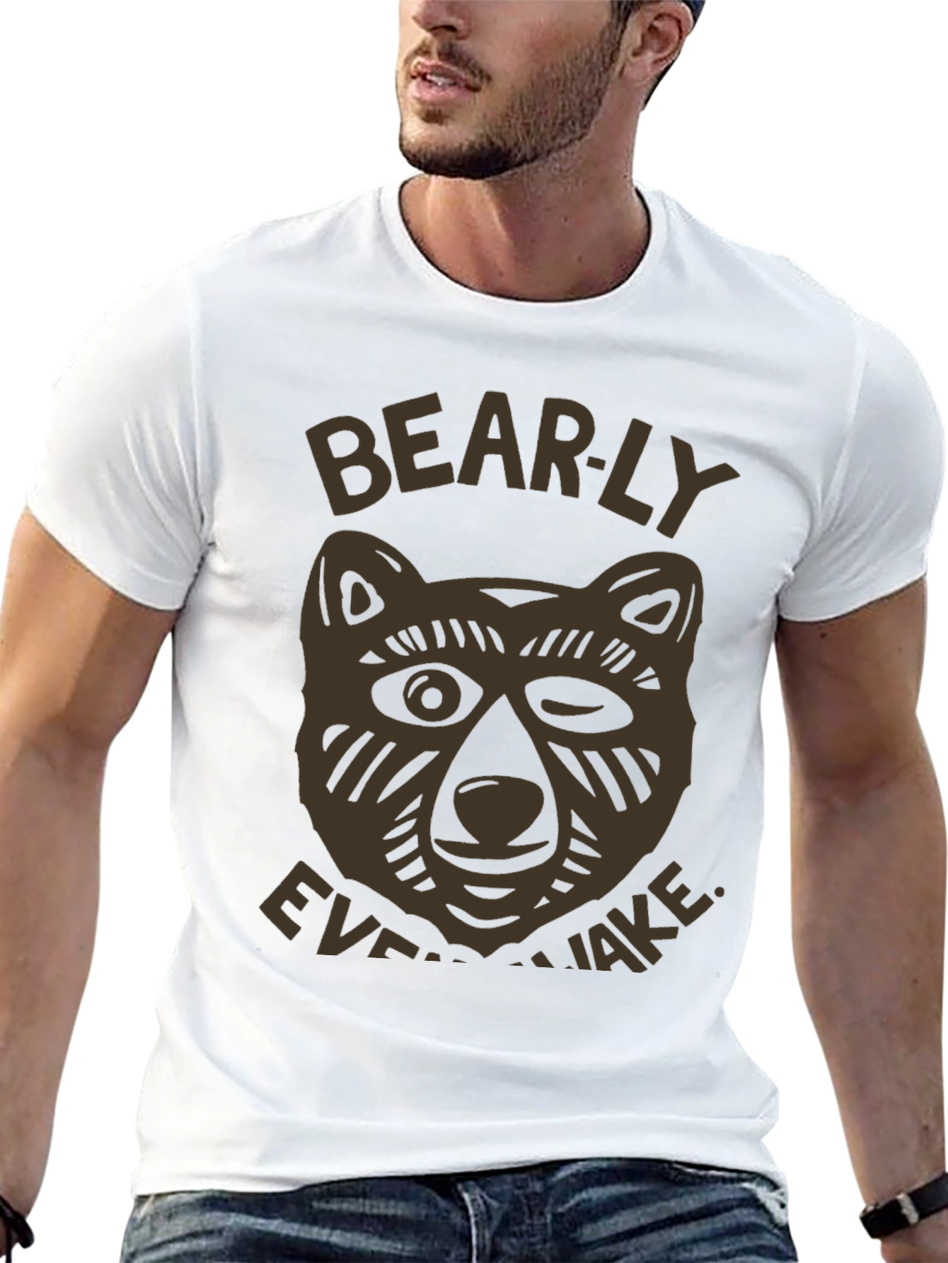 Black Bearly Awake Graphic T-Shirt - Men's Black Tee view 13