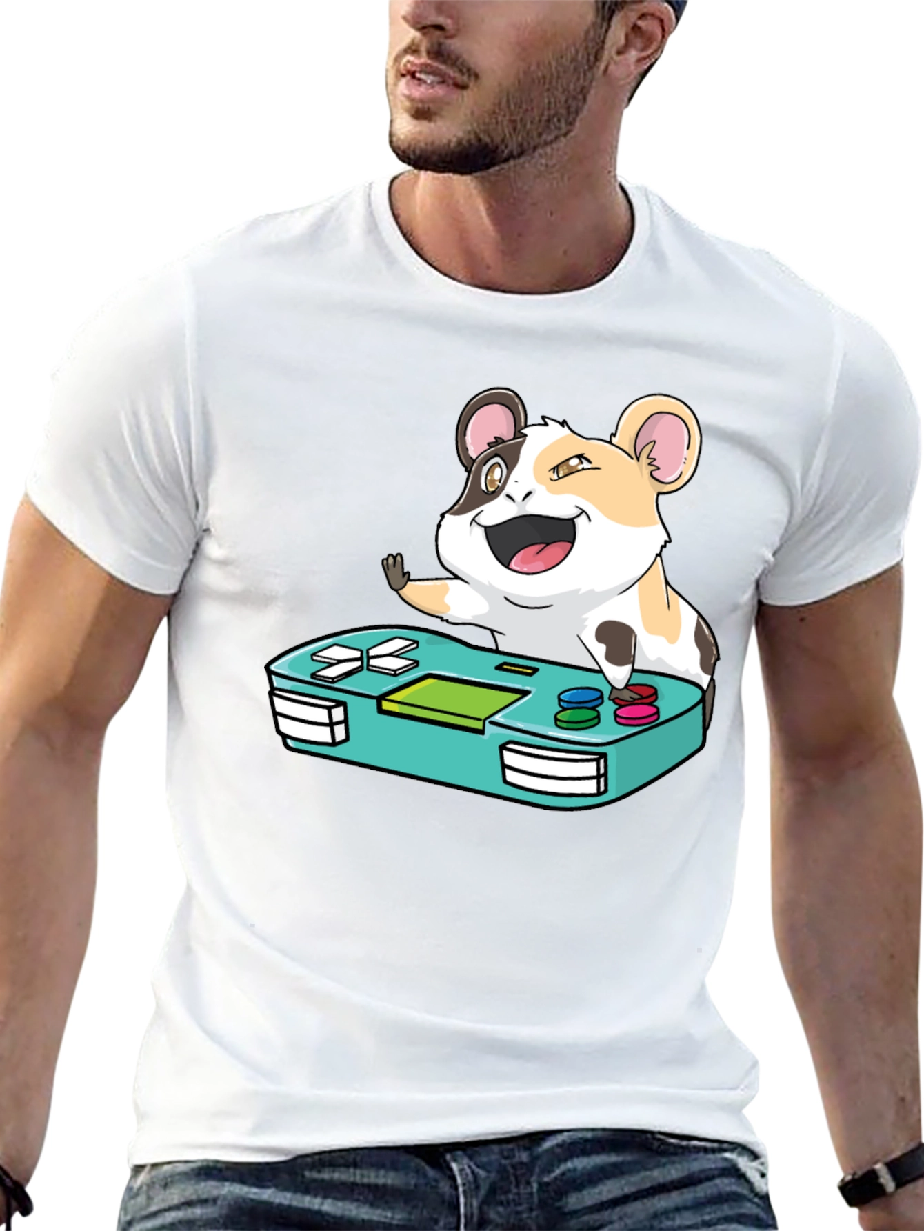 Black Hamster Gamer T-Shirt - Cute Gaming Tee view 13