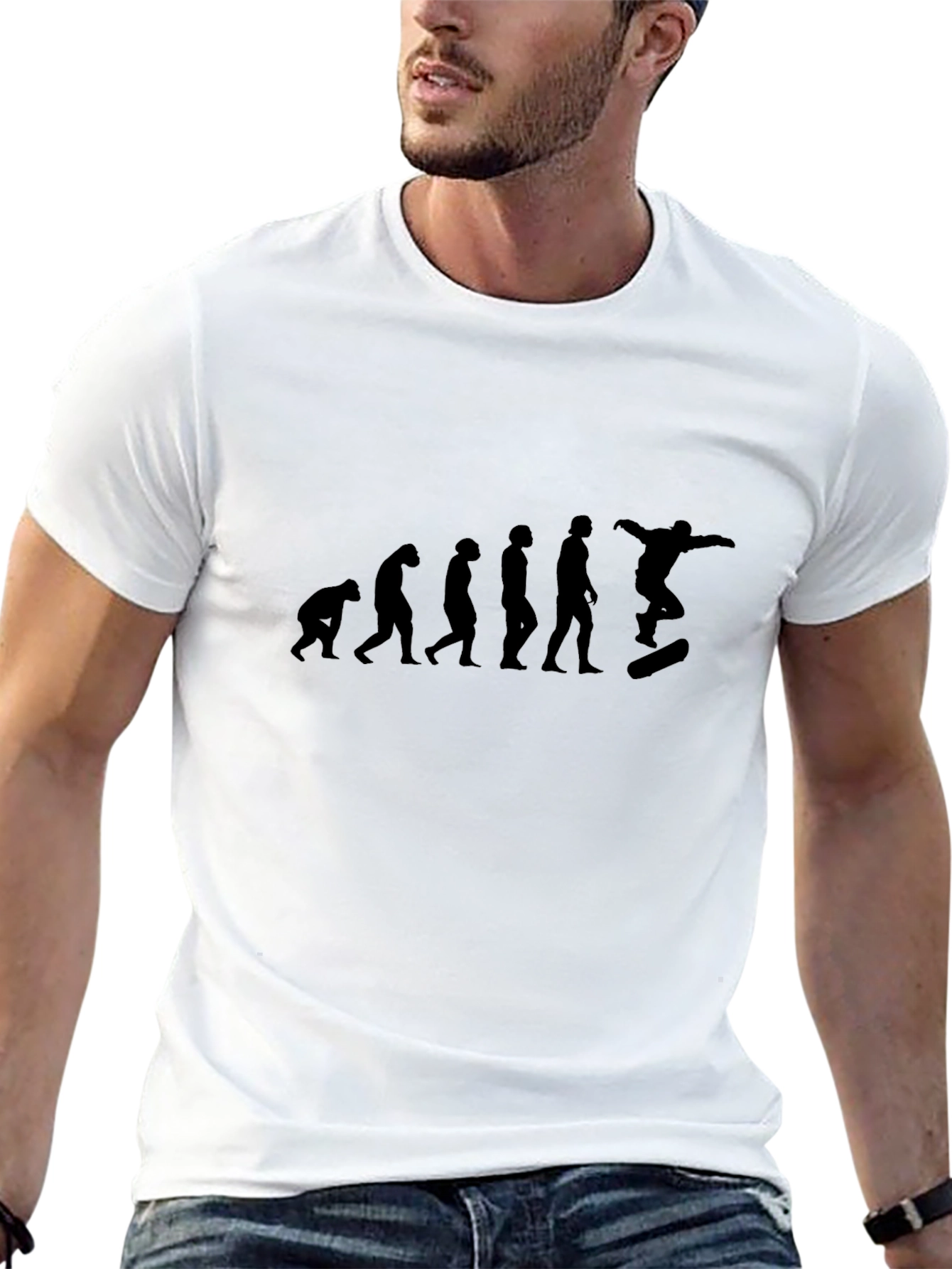 Black Evolution of Skateboarding Black T-Shirt view 13