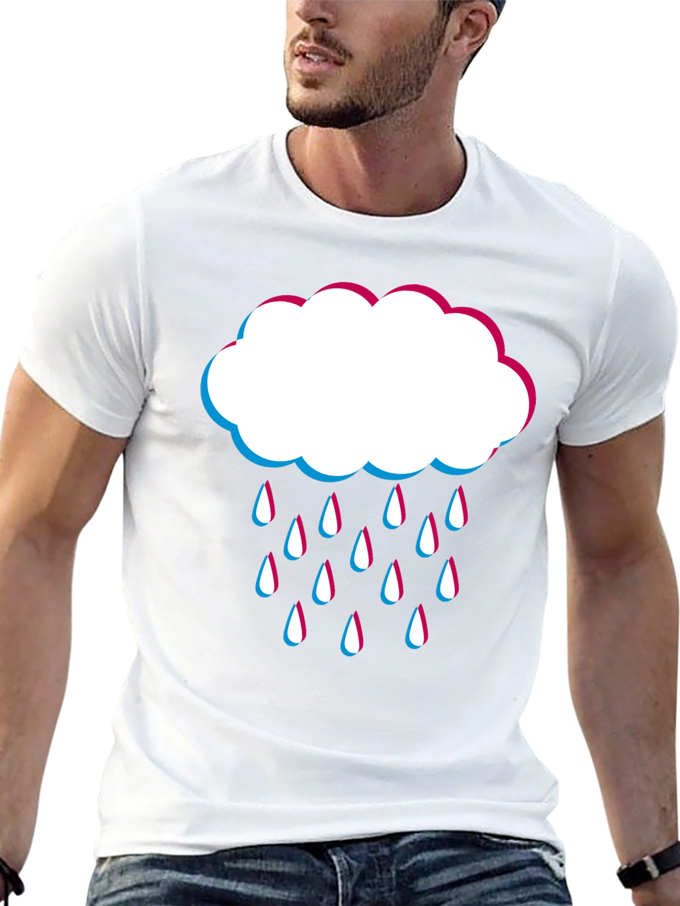 Black Rain Cloud Graphic Tee - Black Cotton Blend view 13