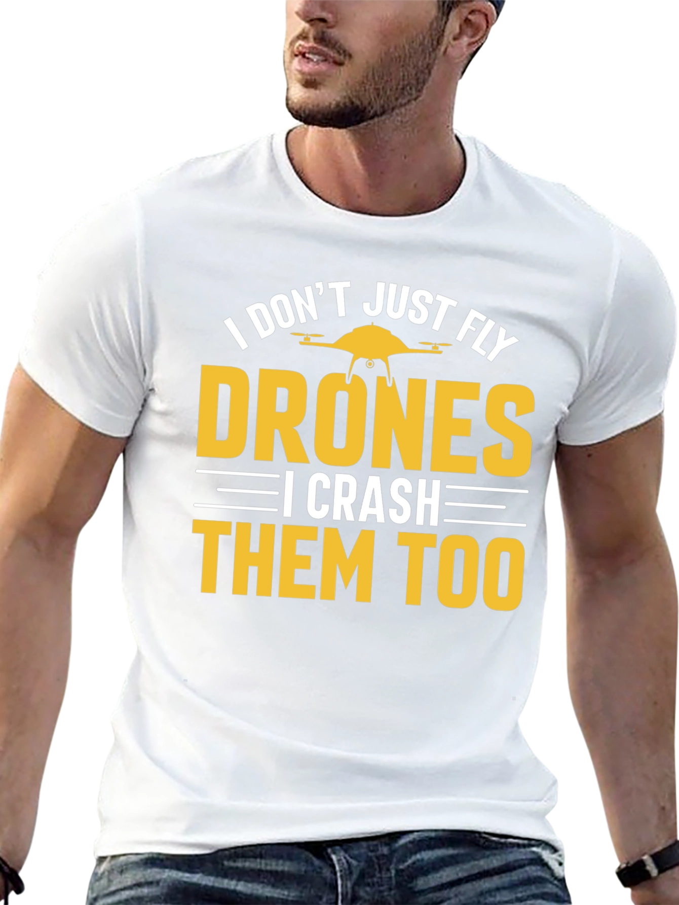Black Funny Drone T-Shirt - I Don't Just Fly Drones view 13