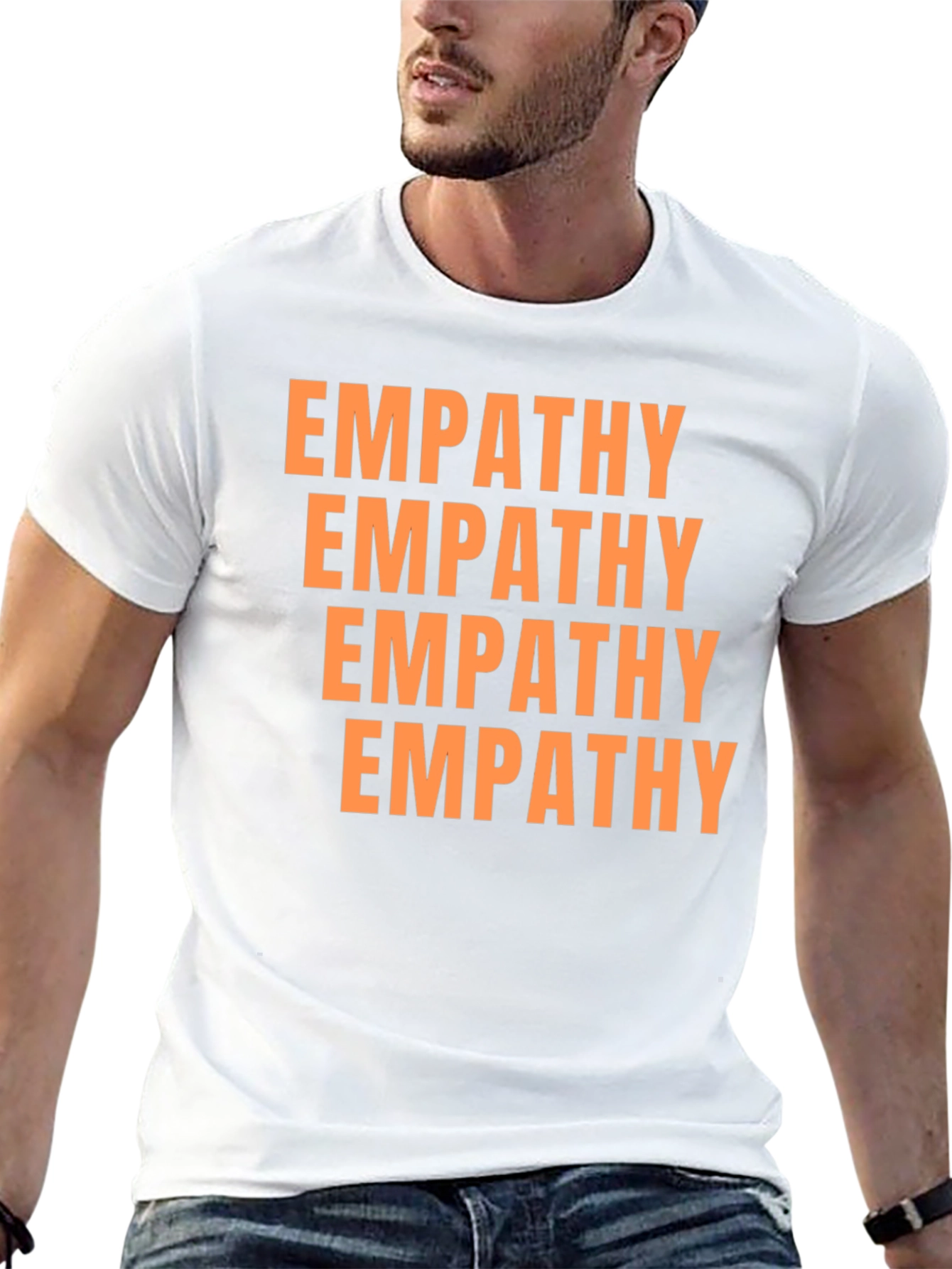 Black Empathy Graphic Tee - Unisex Black Cotton T-Shirt view 13