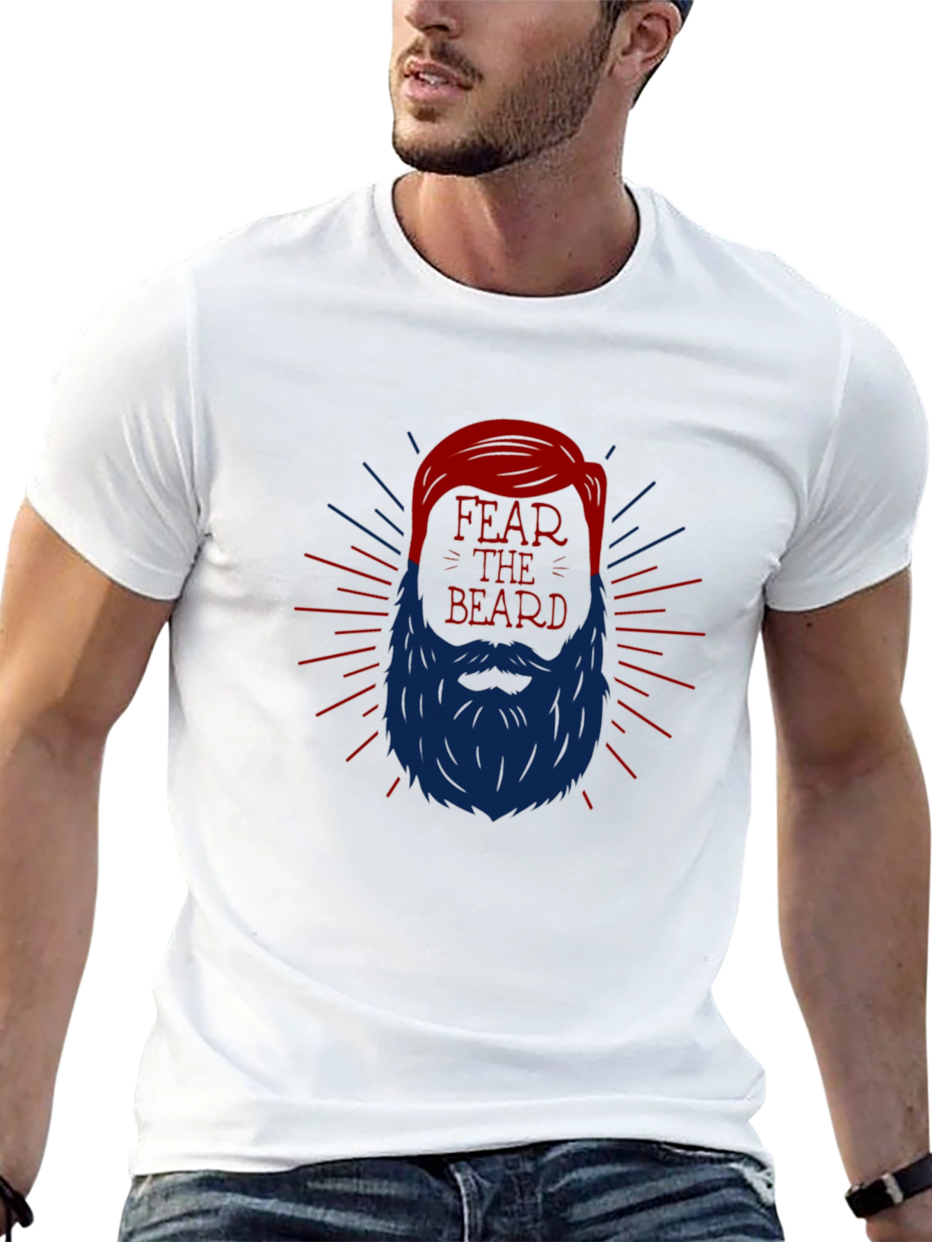 Black Fear the Beard Graphic Tee - Black view 13