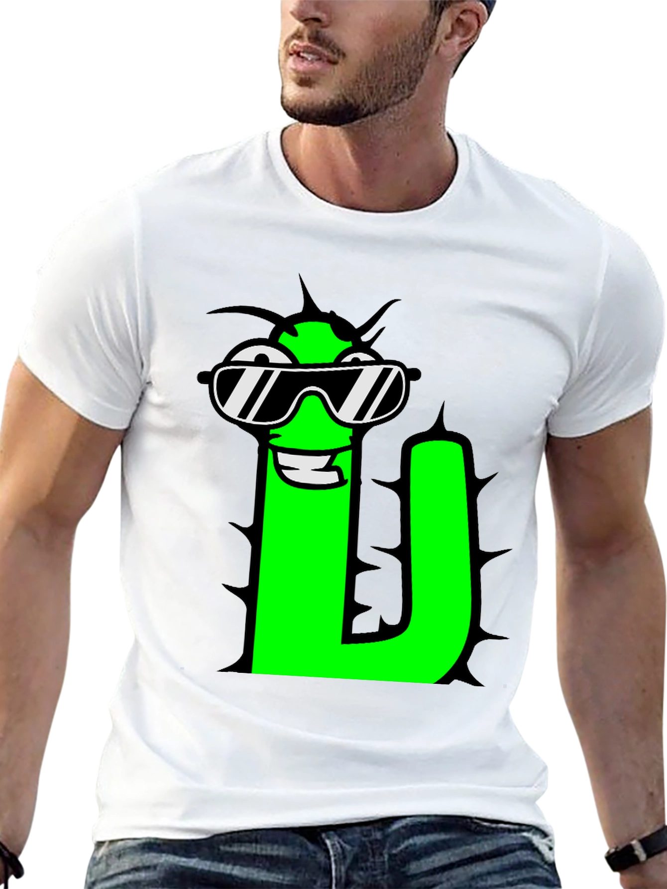 Black Cool Letter "U" Graphic T-Shirt view 13