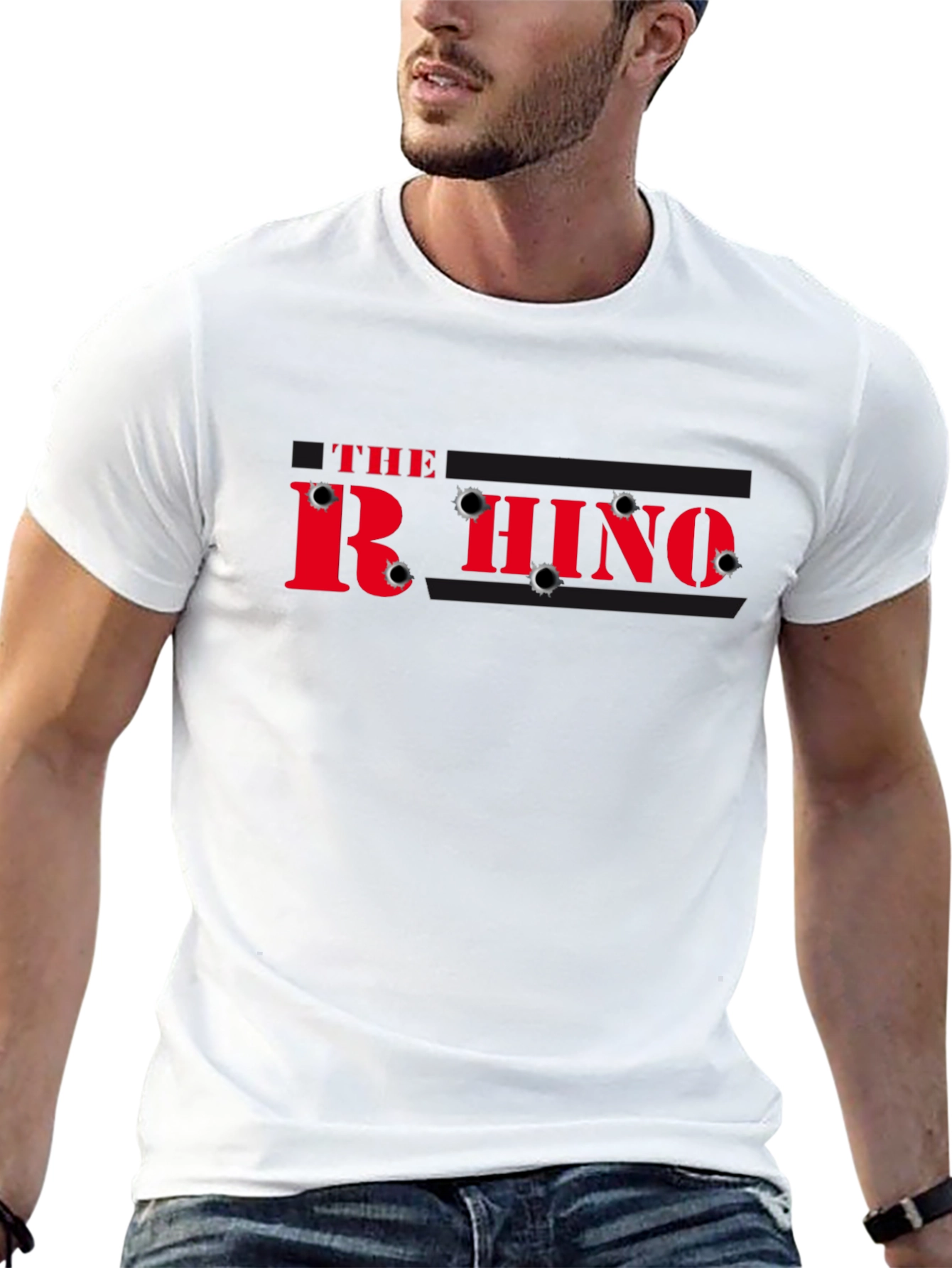 Black The Rhino Bullet Hole T-Shirt view 13