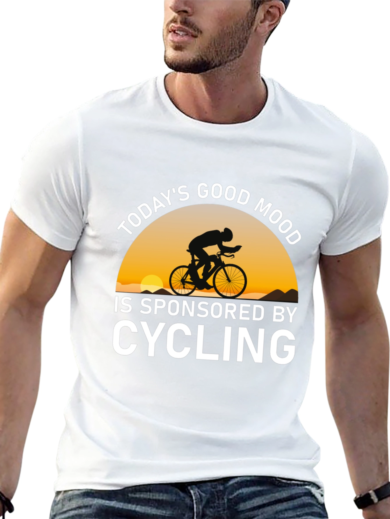 Black Cycling Sponsored Good Mood T-Shirt view 13