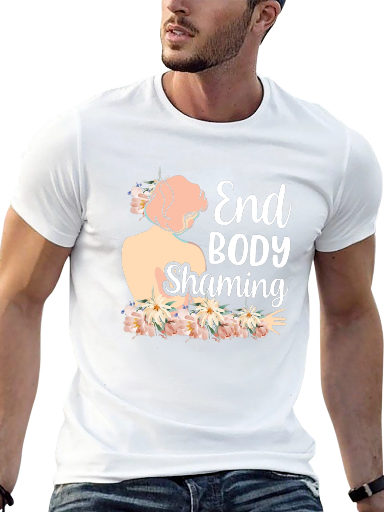 Black End Body Shaming Graphic Tee - Empowering Black T-Shirt view 13