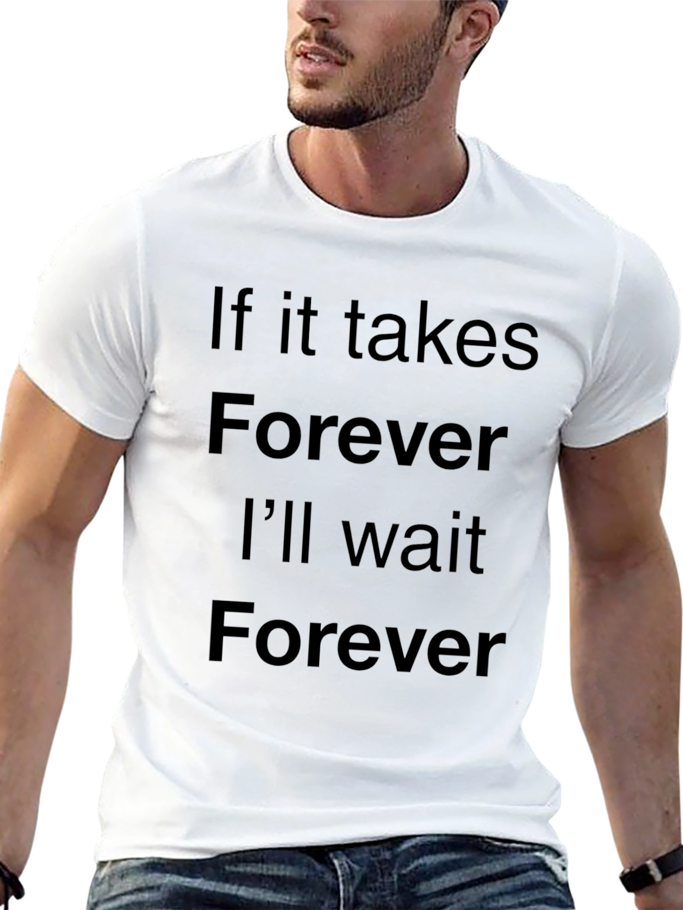Black Forever I'll Wait Black T-Shirt view 13