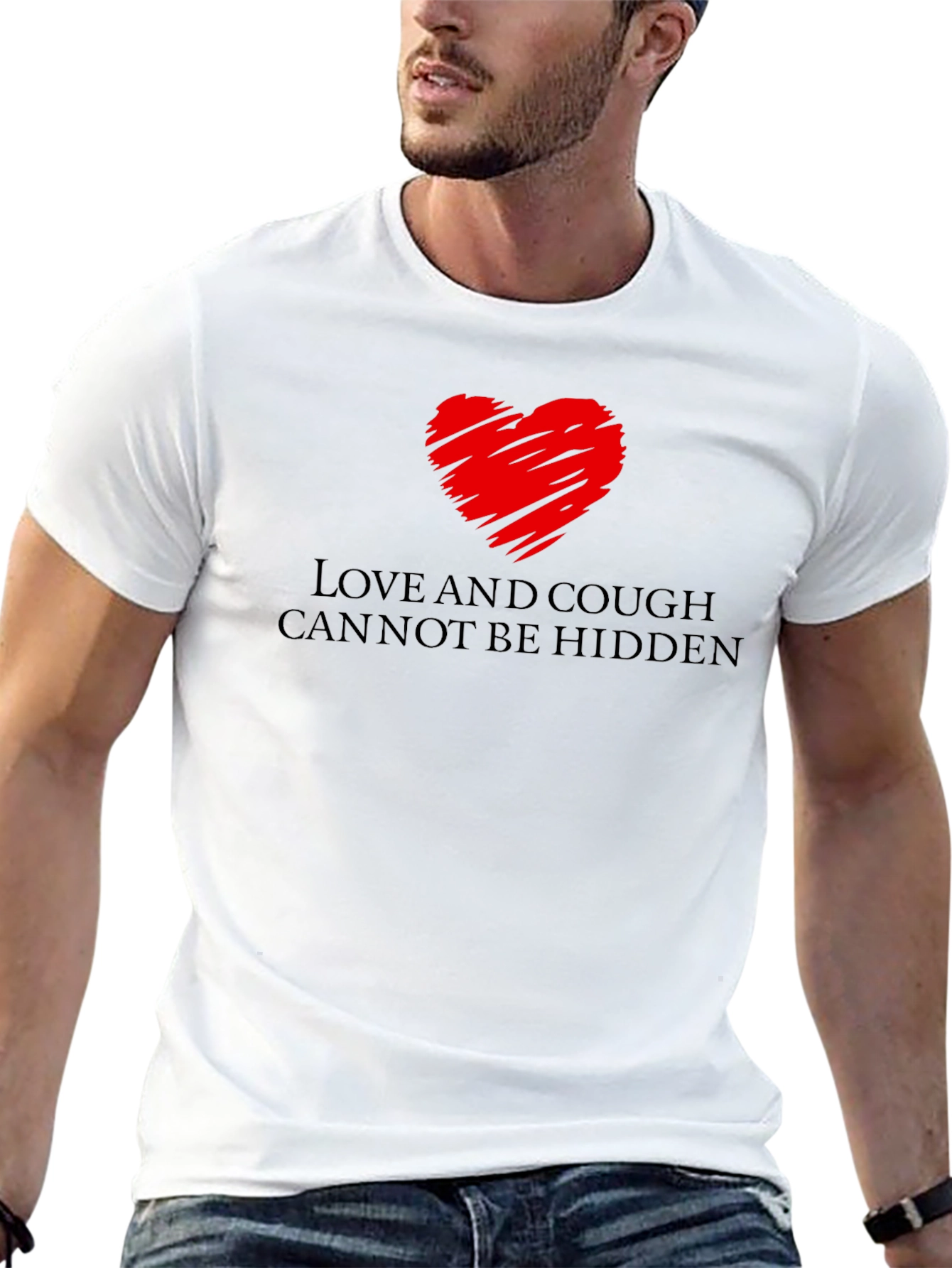 Black Love and Cough T-Shirt - Can't Be Hidden view 13