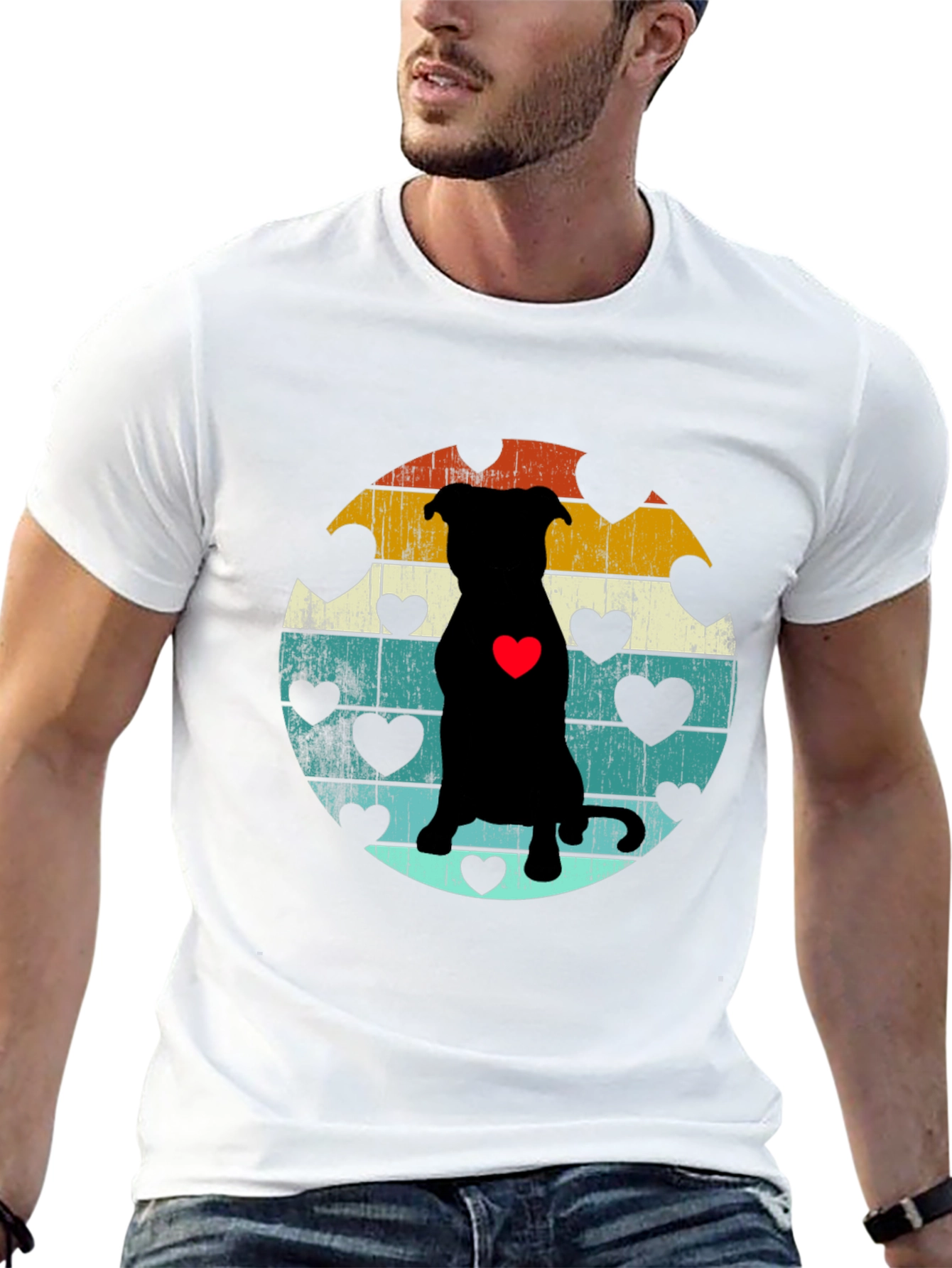 Black Retro Dog Lover T-Shirt view 13