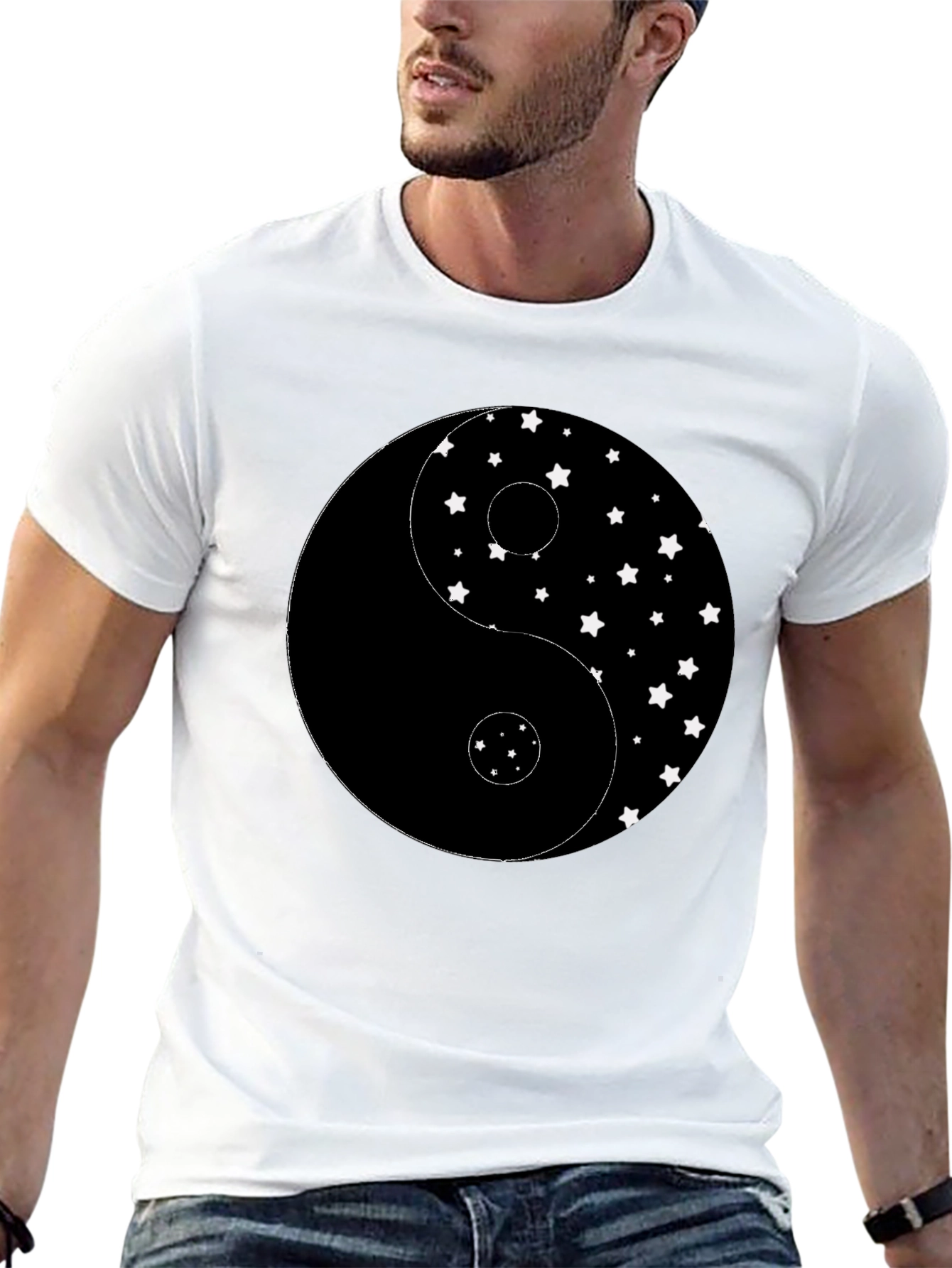 Black Yin Yang Star T-Shirt - Classic Balance, Modern Style view 13