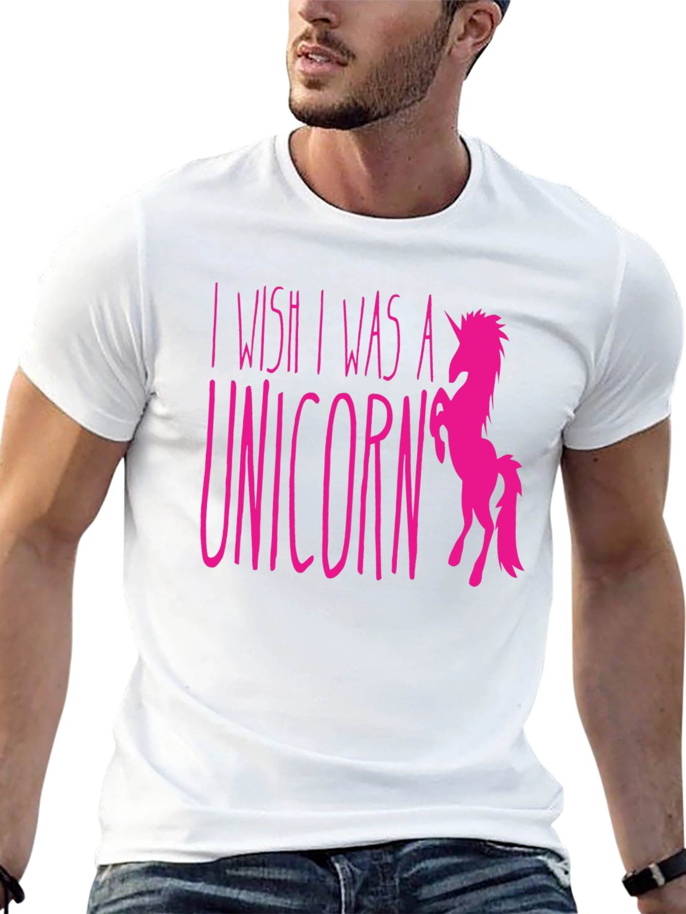 Black I Wish I Was a Unicorn Graphic T-Shirt view 13