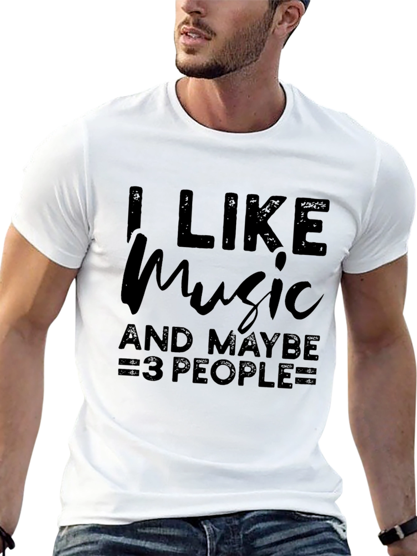 Black I Like Music And Maybe 3 People T-Shirt view 13