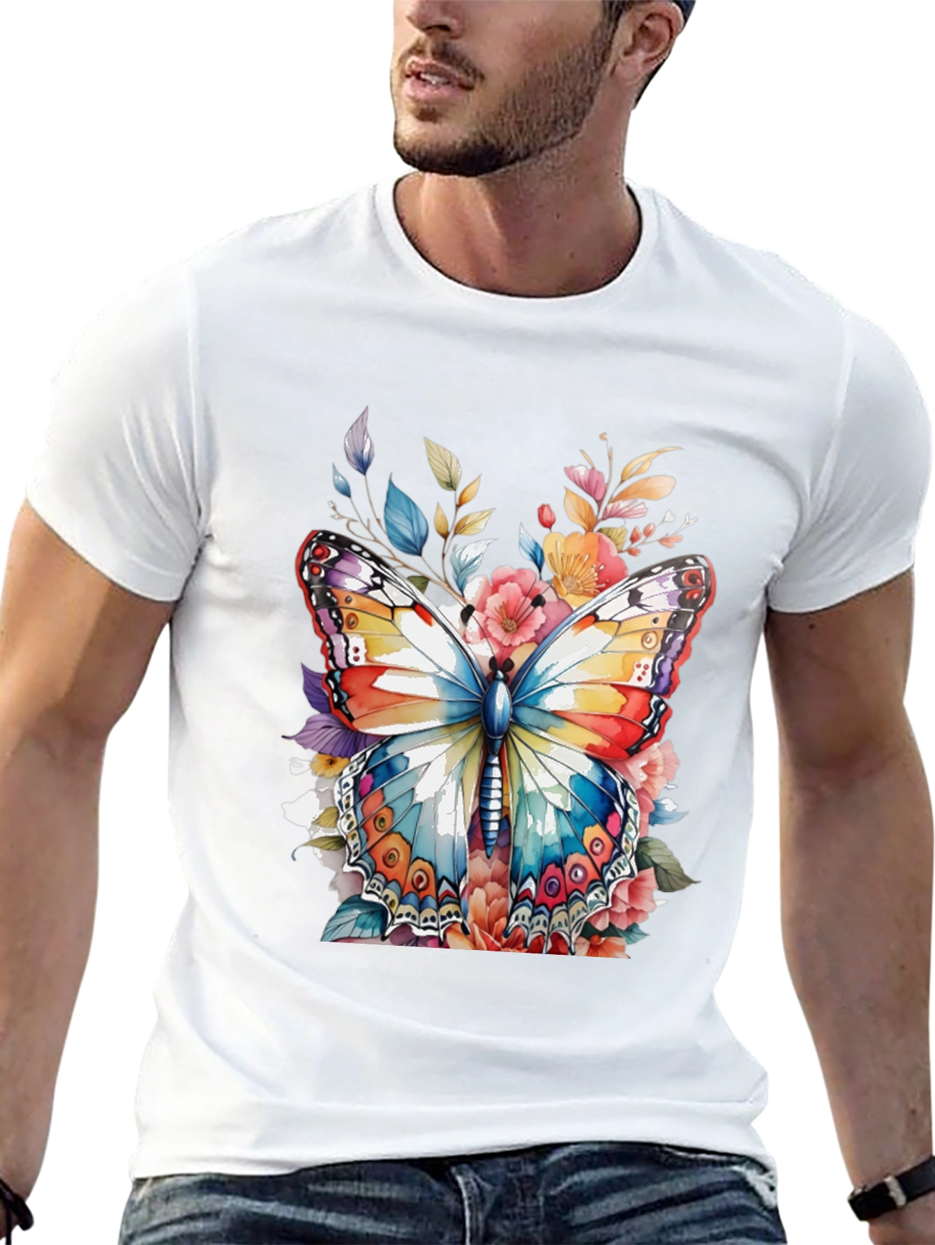 Black Butterfly Floral Graphic Tee view 13