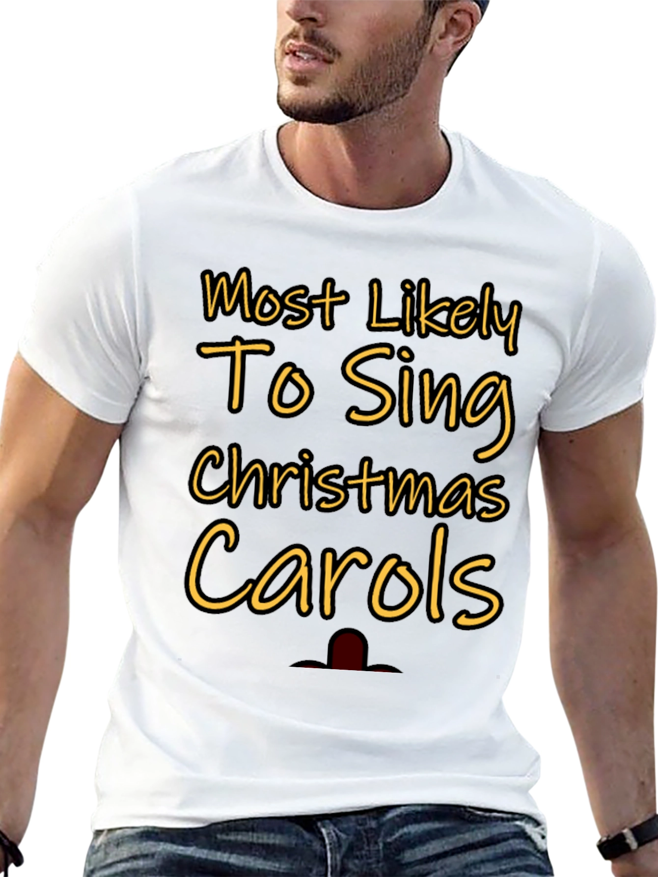Black Most Likely To Sing Christmas Carols Graphic Tee view 13
