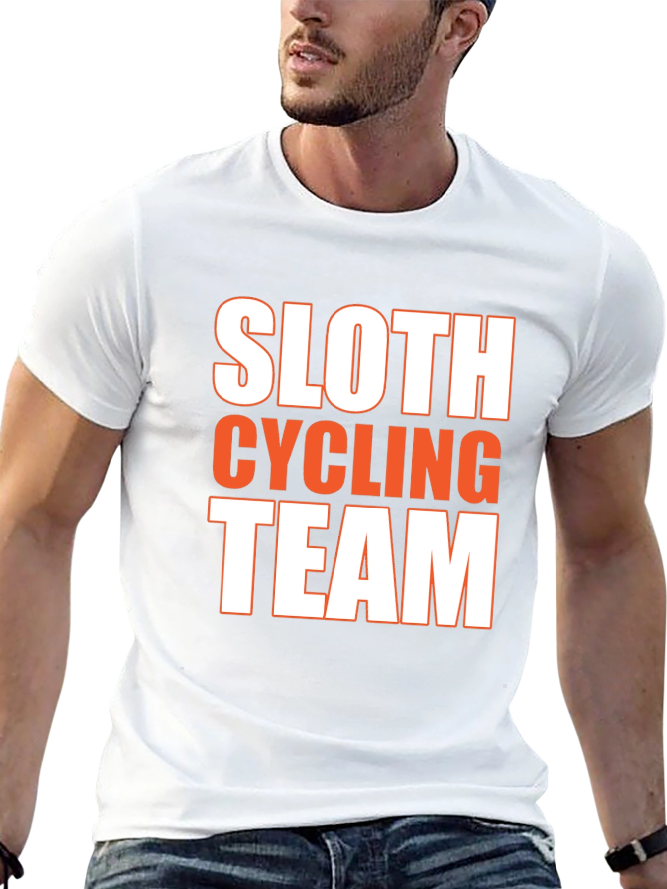 Black Sloth Cycling Team Funny Graphic T-Shirt view 13