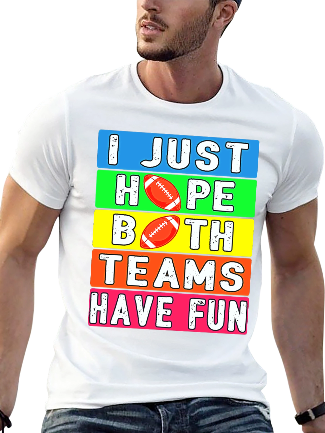 Black I Just Hope Both Teams Have Fun Football T-Shirt view 13