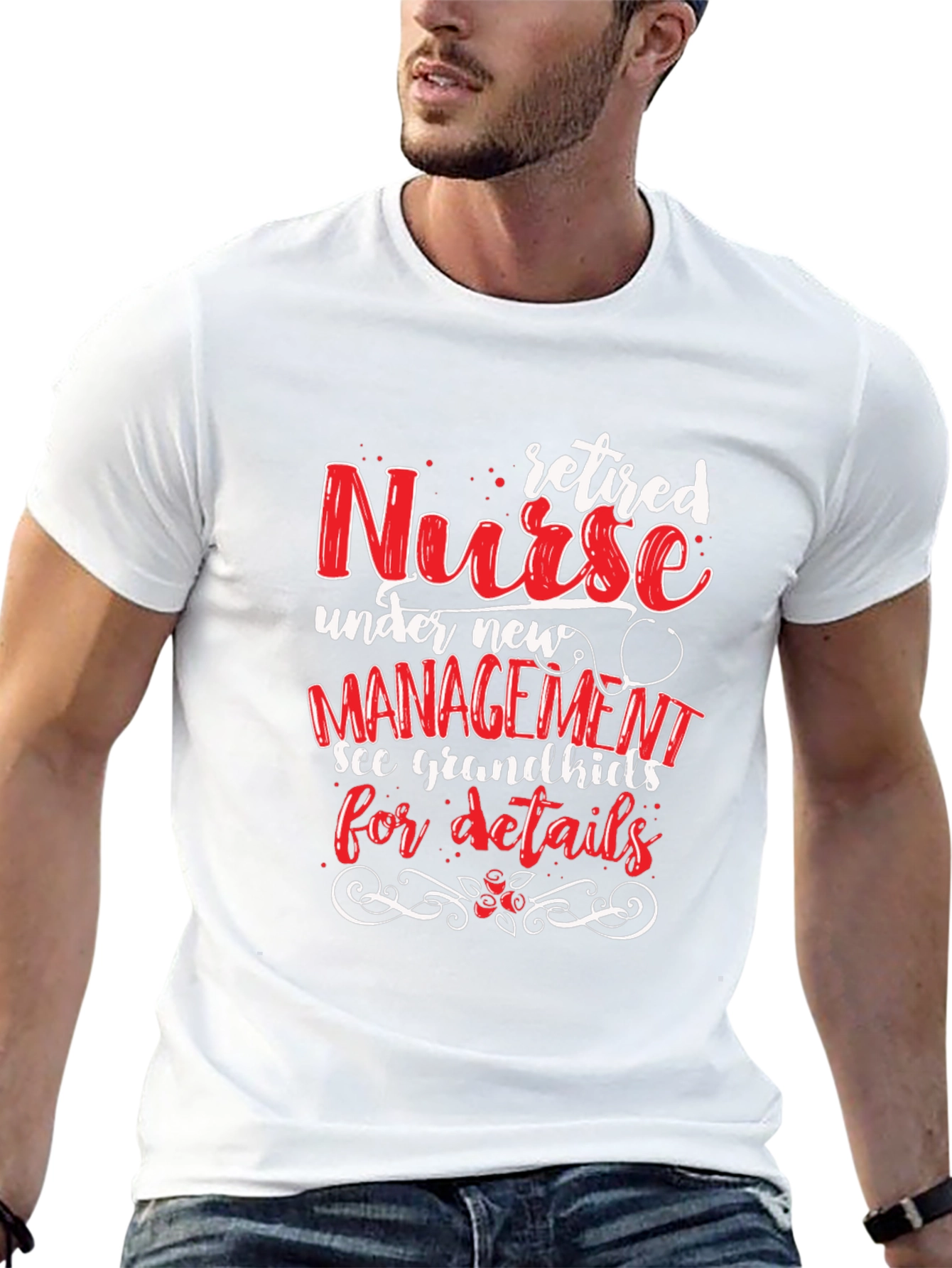 Black Retired Nurse T-Shirt: Grandkids Management view 13