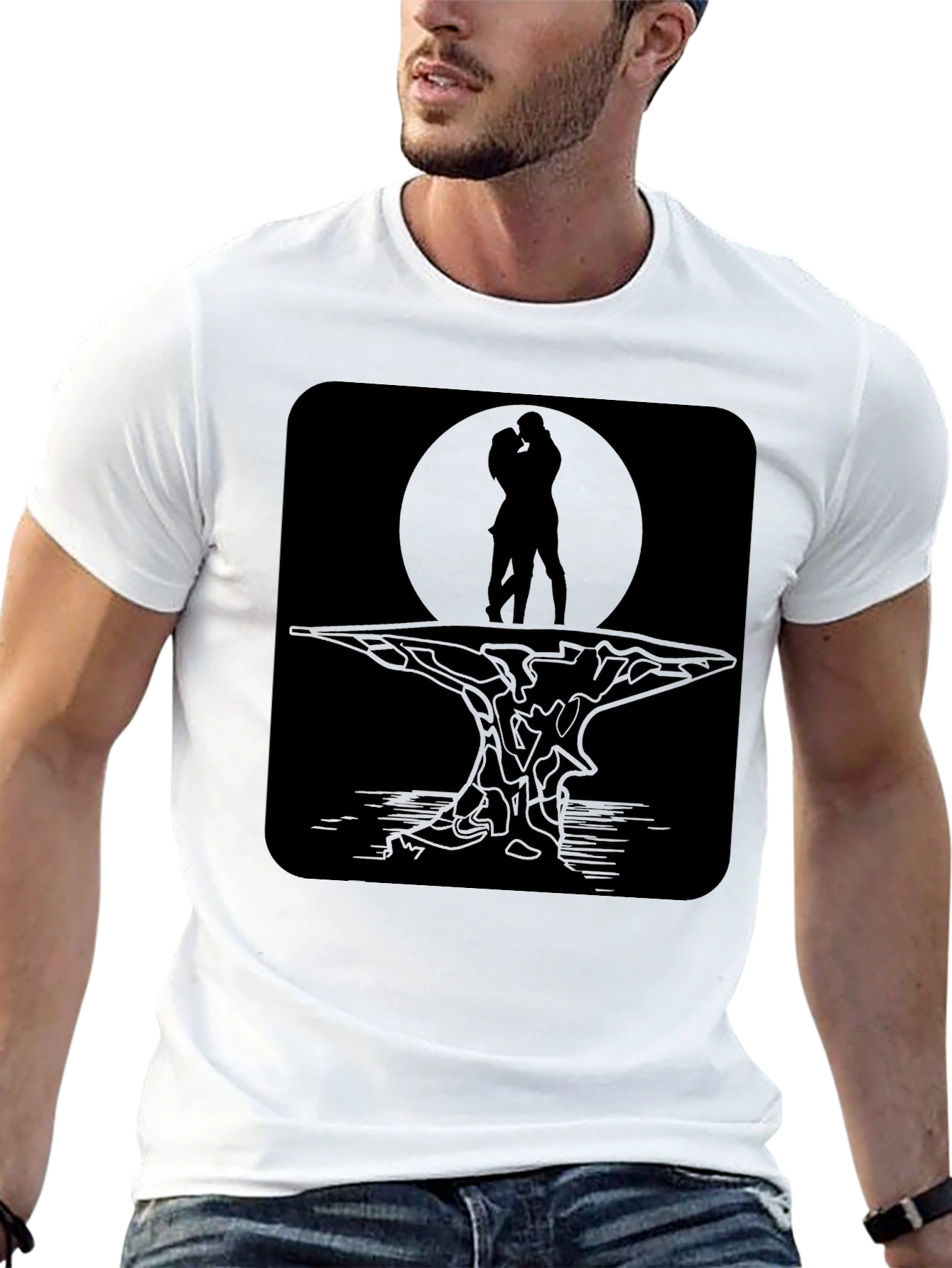 Black Romantic Silhouette Graphic Tee view 13