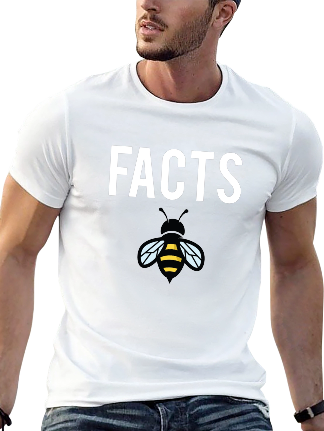 Black Facts Bee T-Shirt - Funny Graphic Tee for Men view 13