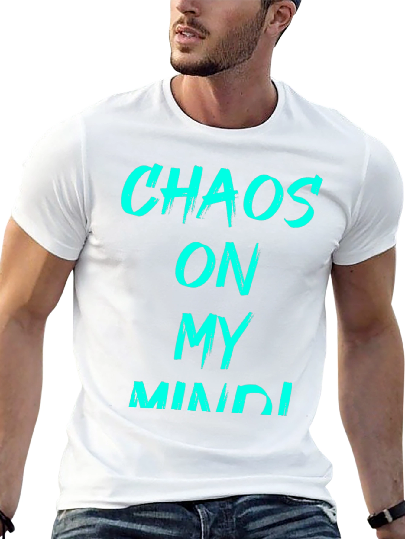 Black Chaos On My Mind Graphic Tee - Black Cotton T-Shirt view 13
