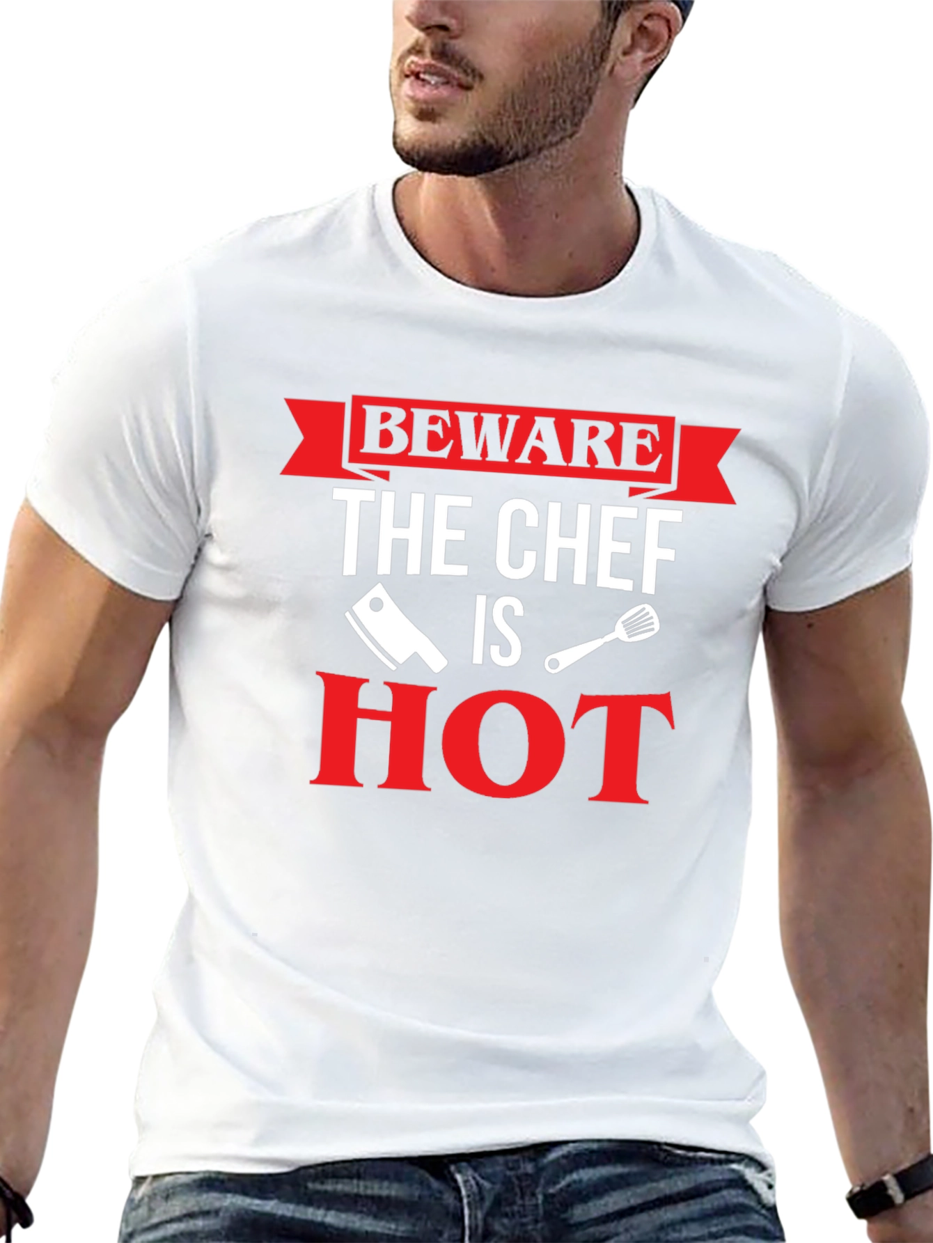 Black Beware The Chef Is Hot T-Shirt view 13