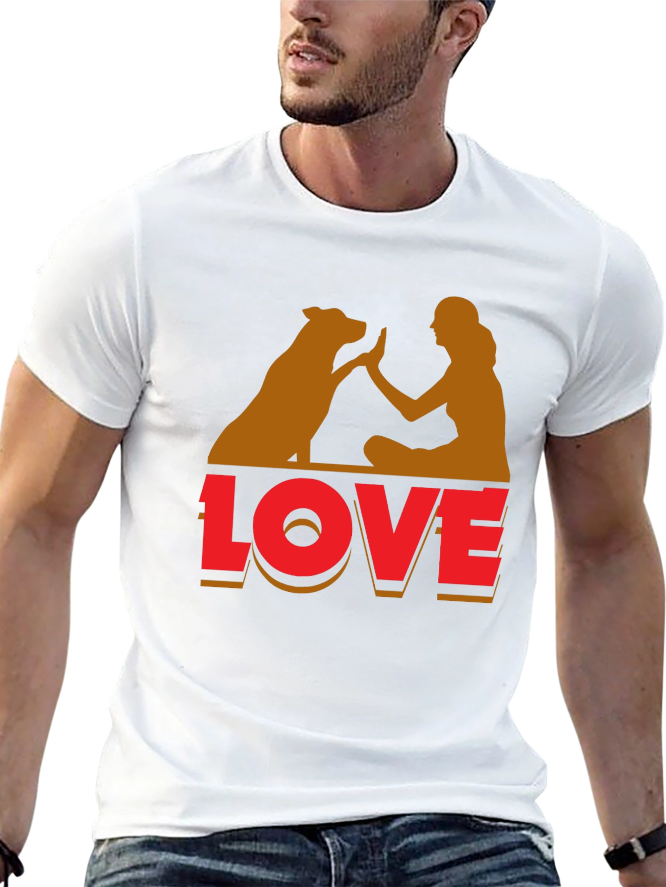 Black Dog Love T-Shirt - Unisex Casual Tee view 13