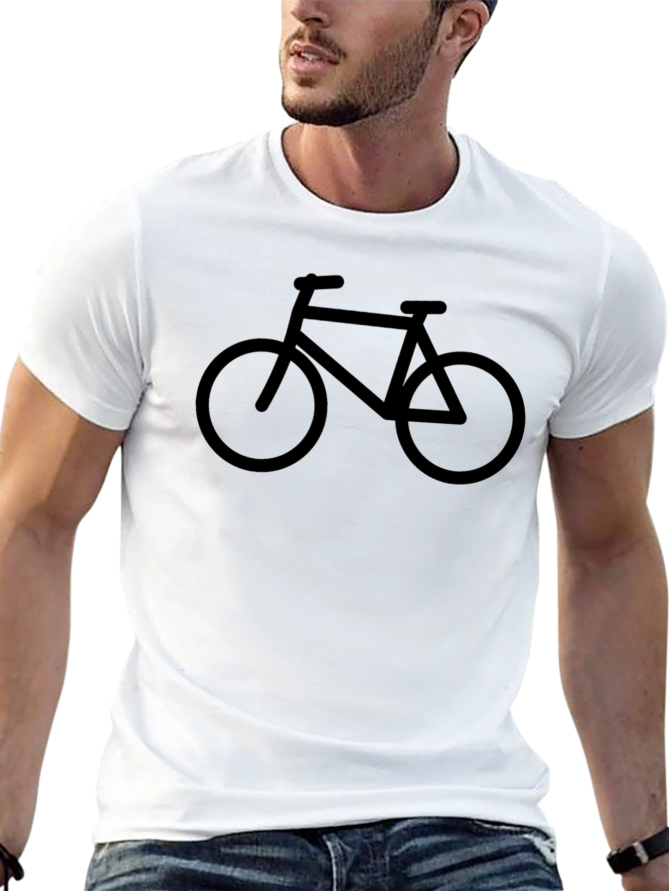 Black Men's Black Bicycle Graphic Tee view 13