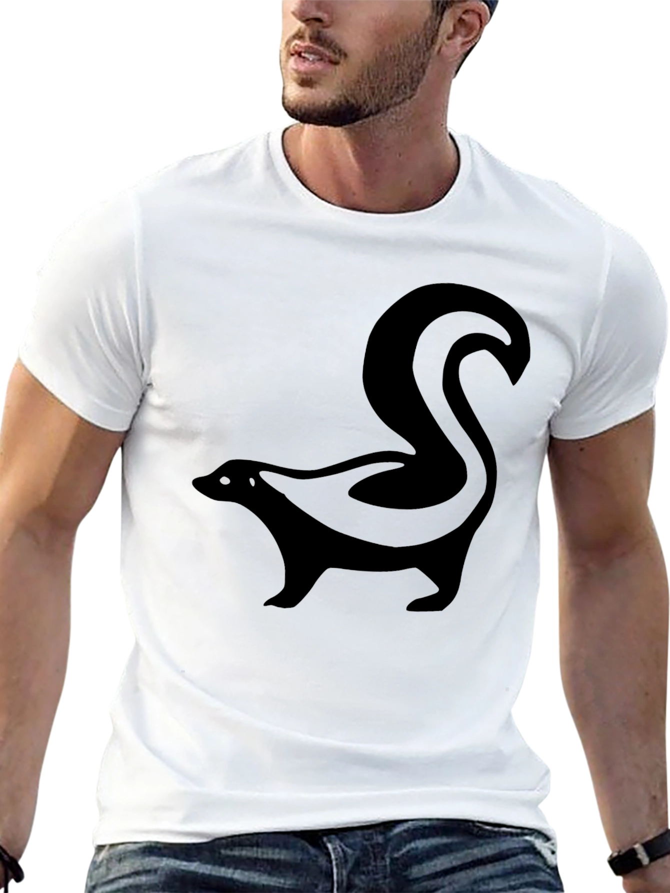 Black Skunk Graphic T-Shirt - Men's Black Tee view 13