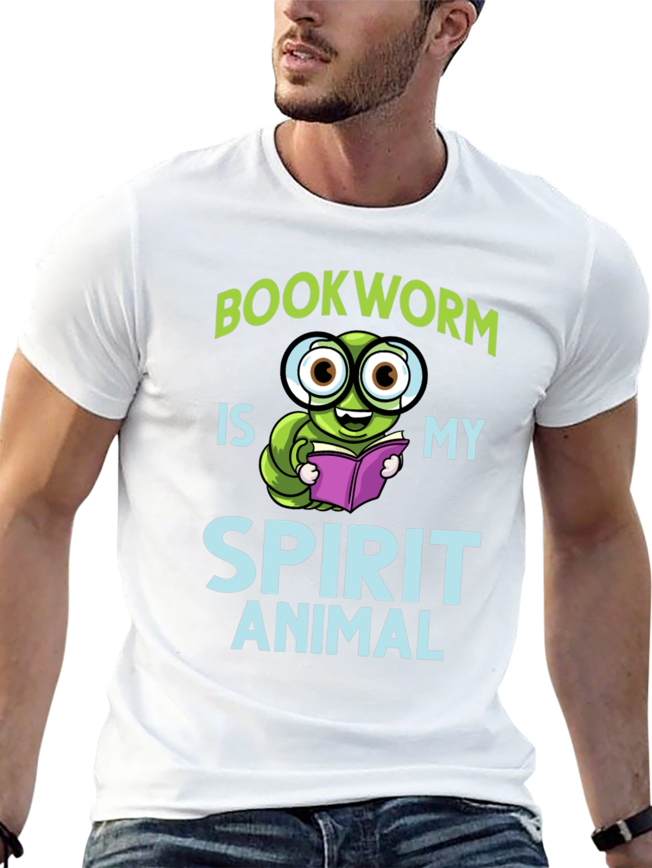 Black Bookworm Spirit Animal T-Shirt view 13