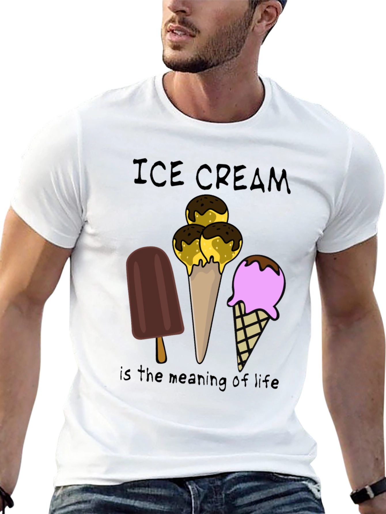 Black Ice Cream Meaning of Life T-Shirt view 13