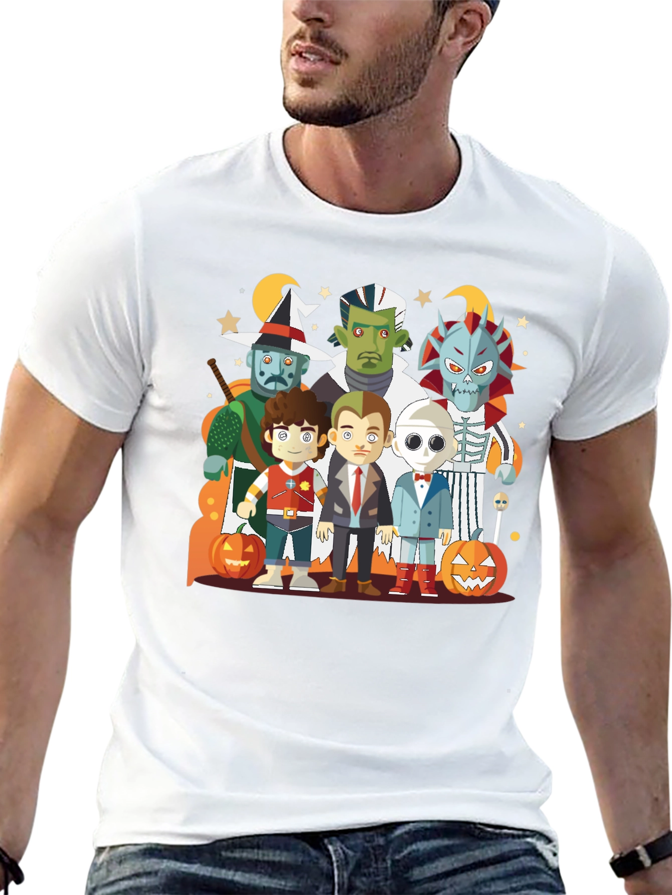 Black Halloween Character Graphic Black Tee view 13