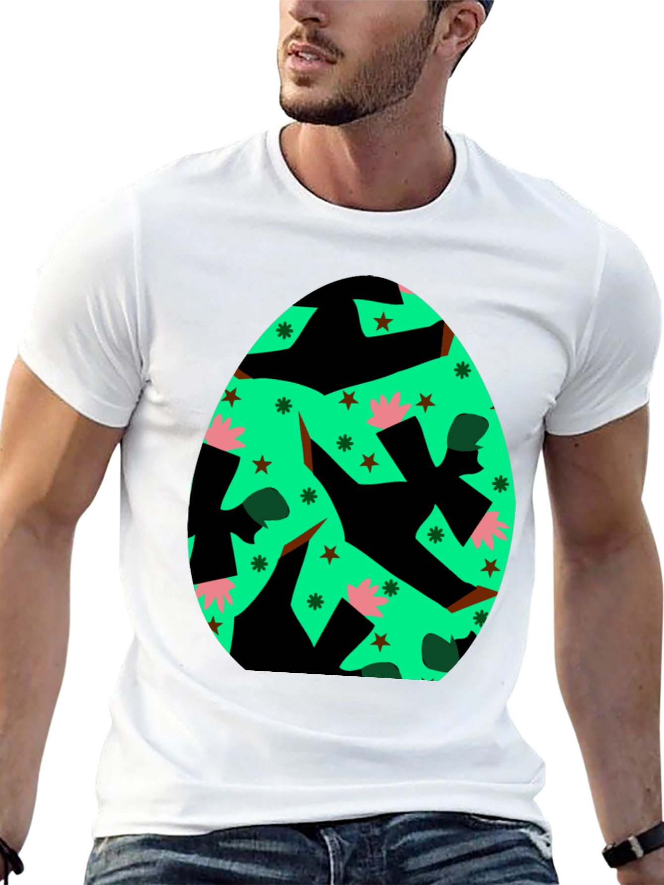 Black Novelty Easter Egg Graphic Tee - Black view 13